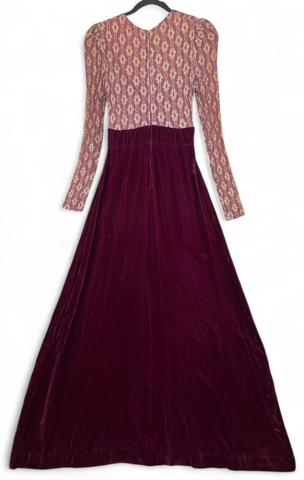 Vintage 1970s Young Innocent By Arpeja Maxi Dress Womens 11 XS Red Velvet Gunne