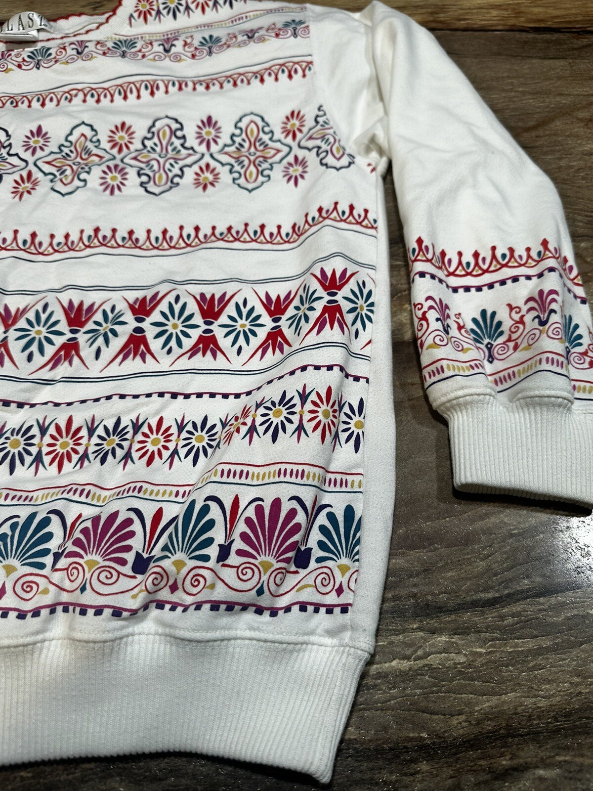 vintage cottage core sweater Grandmacore Color Pattern Blast Size M Floral Geo