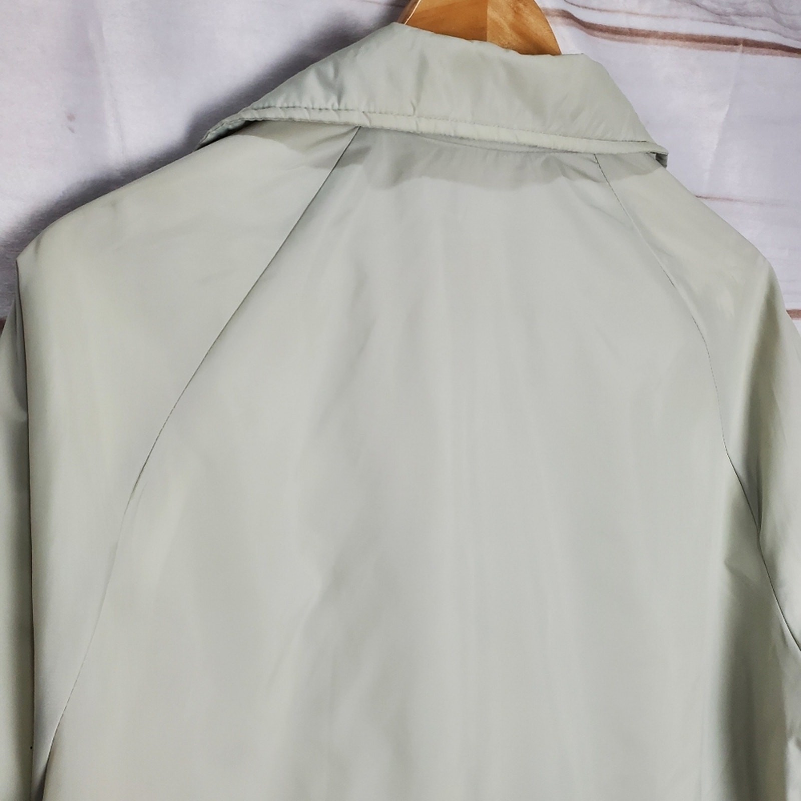 Vintage 80s Light Gray Snap Button Collar Lined Coaches Jacket Size XL