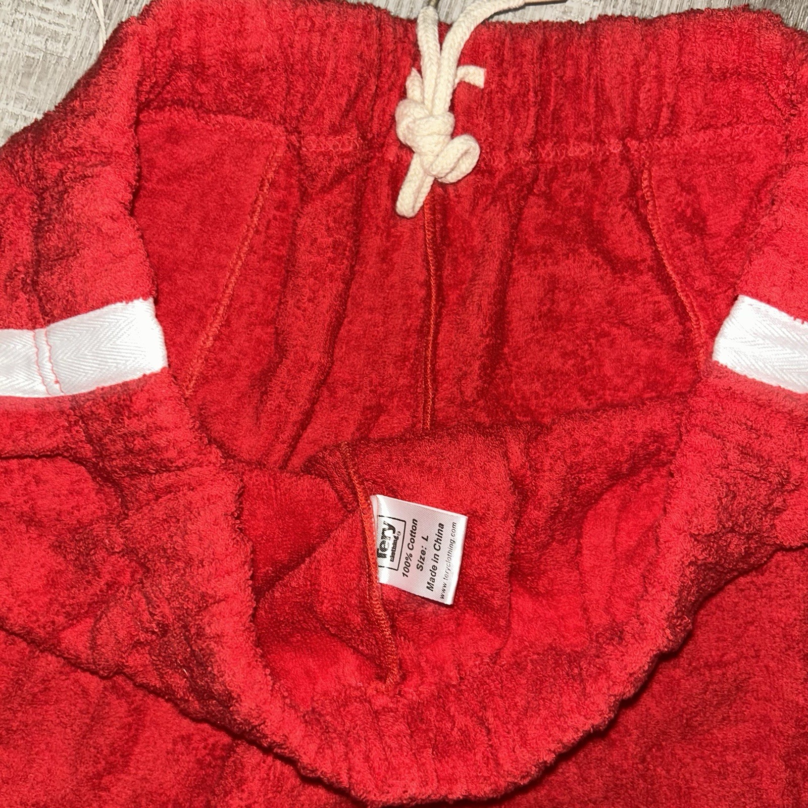 VTG 70s Terry Cloth Bootie Shorts Women’s L Red Roller Skating Beach