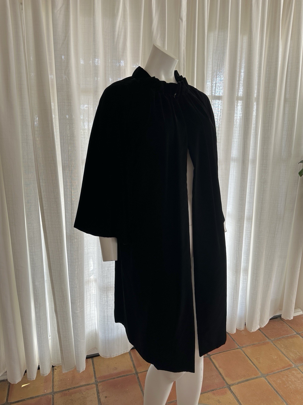 Vintage 60s Velvet Swing Coat Yamaguchi & Co Ladies Wear Yokohama Japan