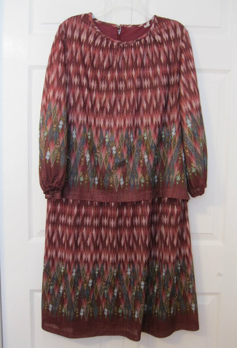 Cocktail Dress Size XL 18 20 Shimmer Diamonds Metallic Vintage Fancy Bust 48″