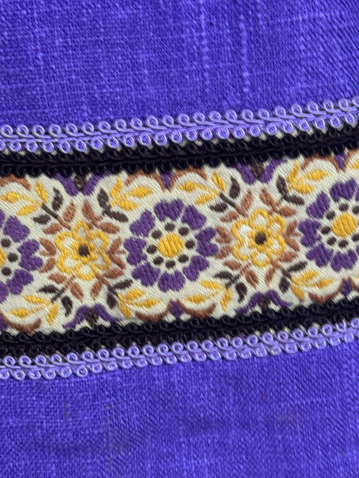 Vintage 60s 70s Perry Boutique Dress A Line Boho 36 38 Purple Reyon