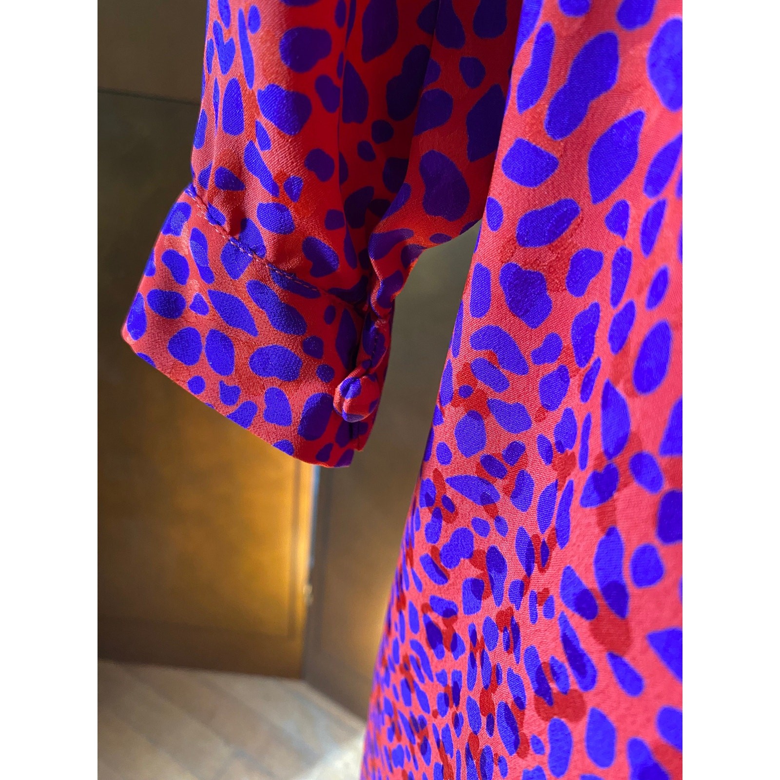 Vintage Jean-Louis Scherrer belted dress with graphic print, size M