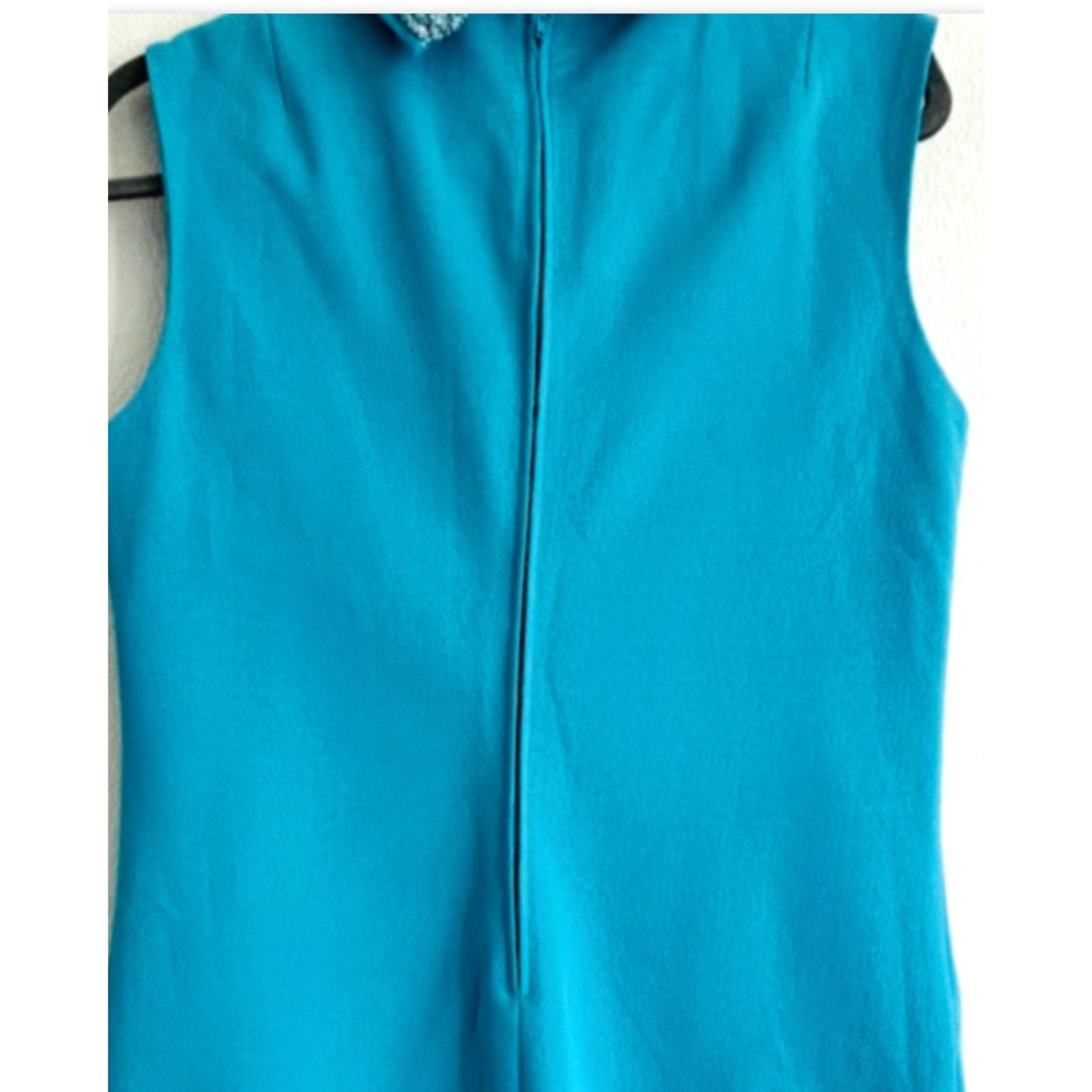 Vintage 60s Sleeveless Cocktail Shift Dress – Classic Turquoise Evening Dress