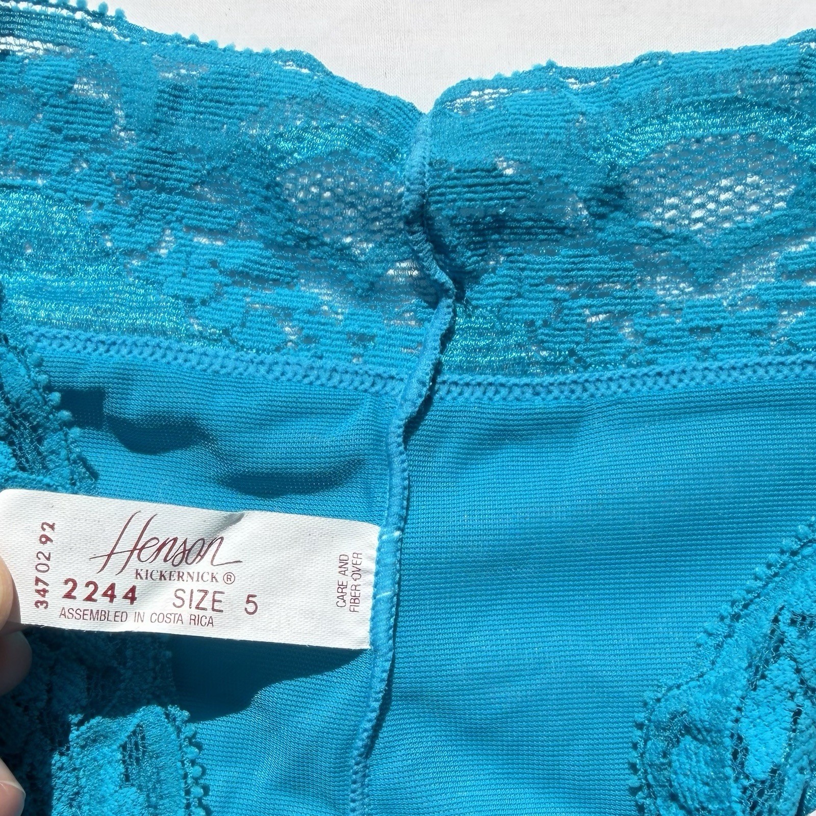 Vintage Henson Kickernick Lacy Skamp Panties Womens 5 Teal Blue