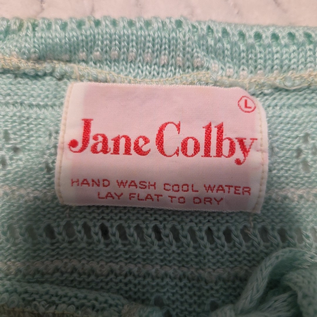 Vintage Jane Colby Green Knit Top 1970s