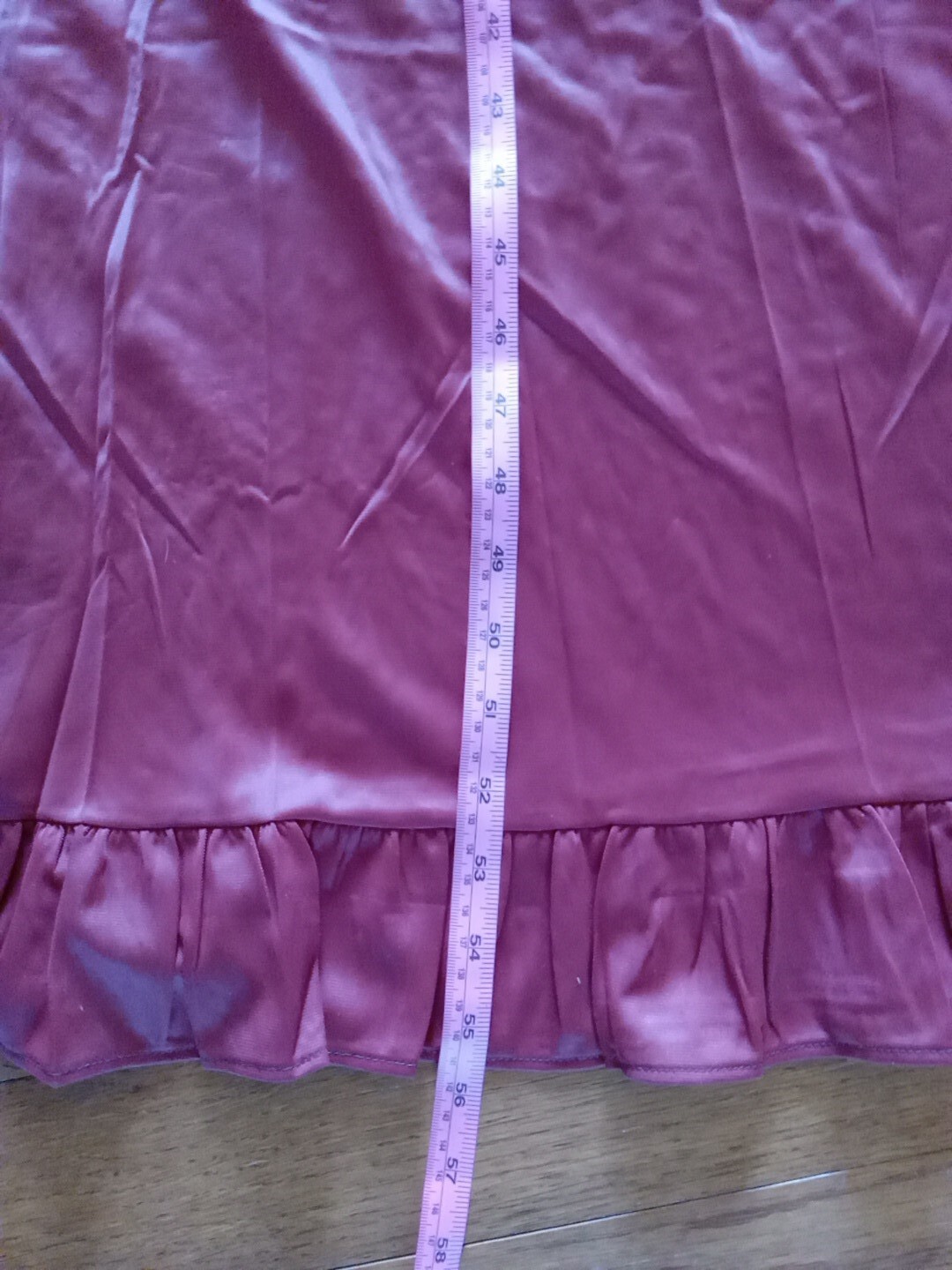 Dreamy Vintage Rogers Brick Red Long Night Gown Ruffles and Lace Women M 12-14