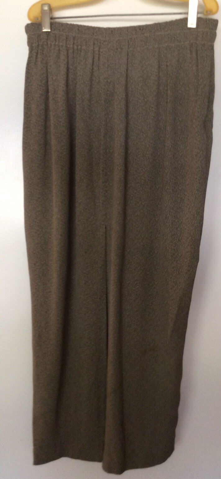 Max & Mabel Maxi Straight Skirt Medium Vintage Elastic Waist 100% Rayon Taupe
