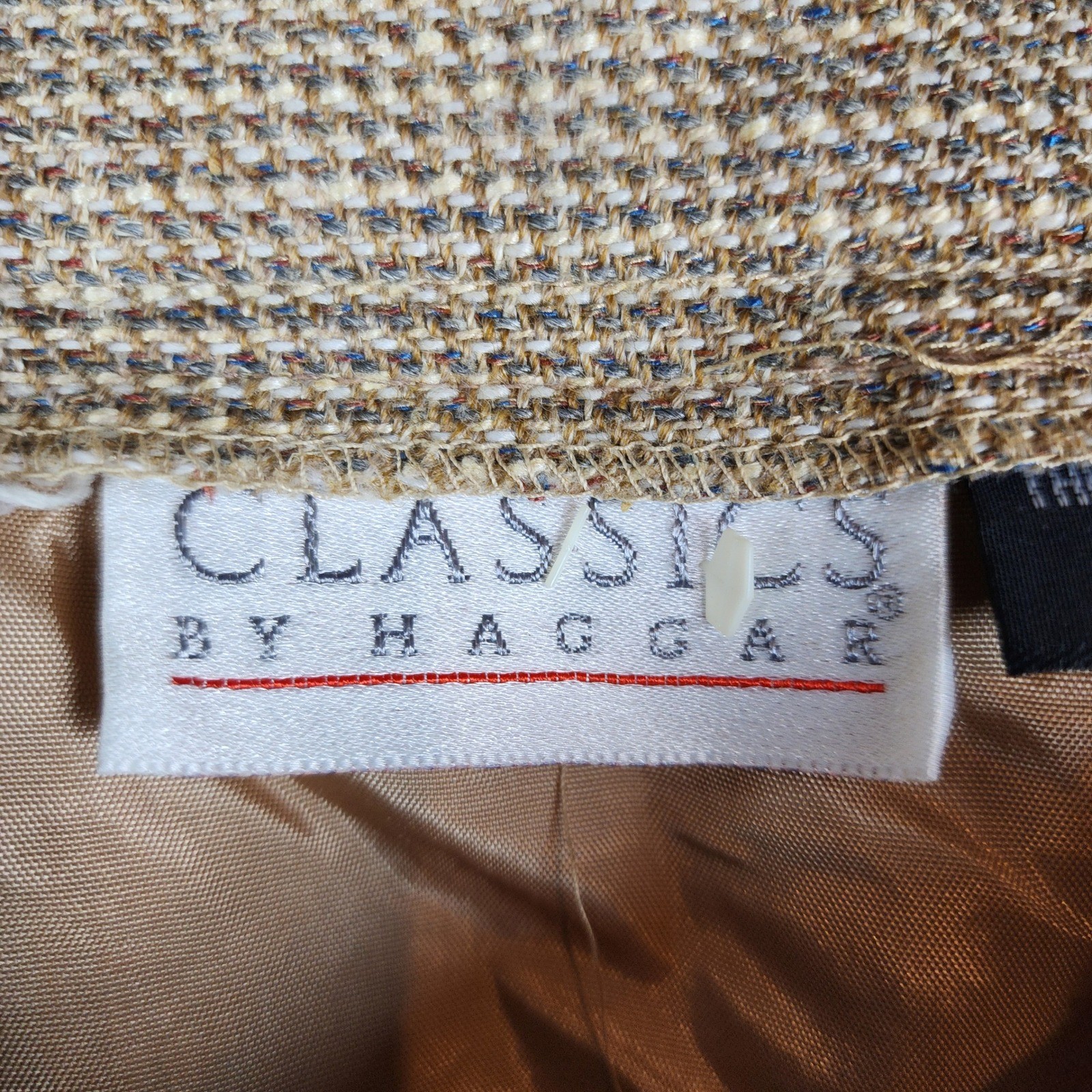 Haggar Classics Skirt Women 26 Brown 100% Pure Wool Tweed Midi Vintage