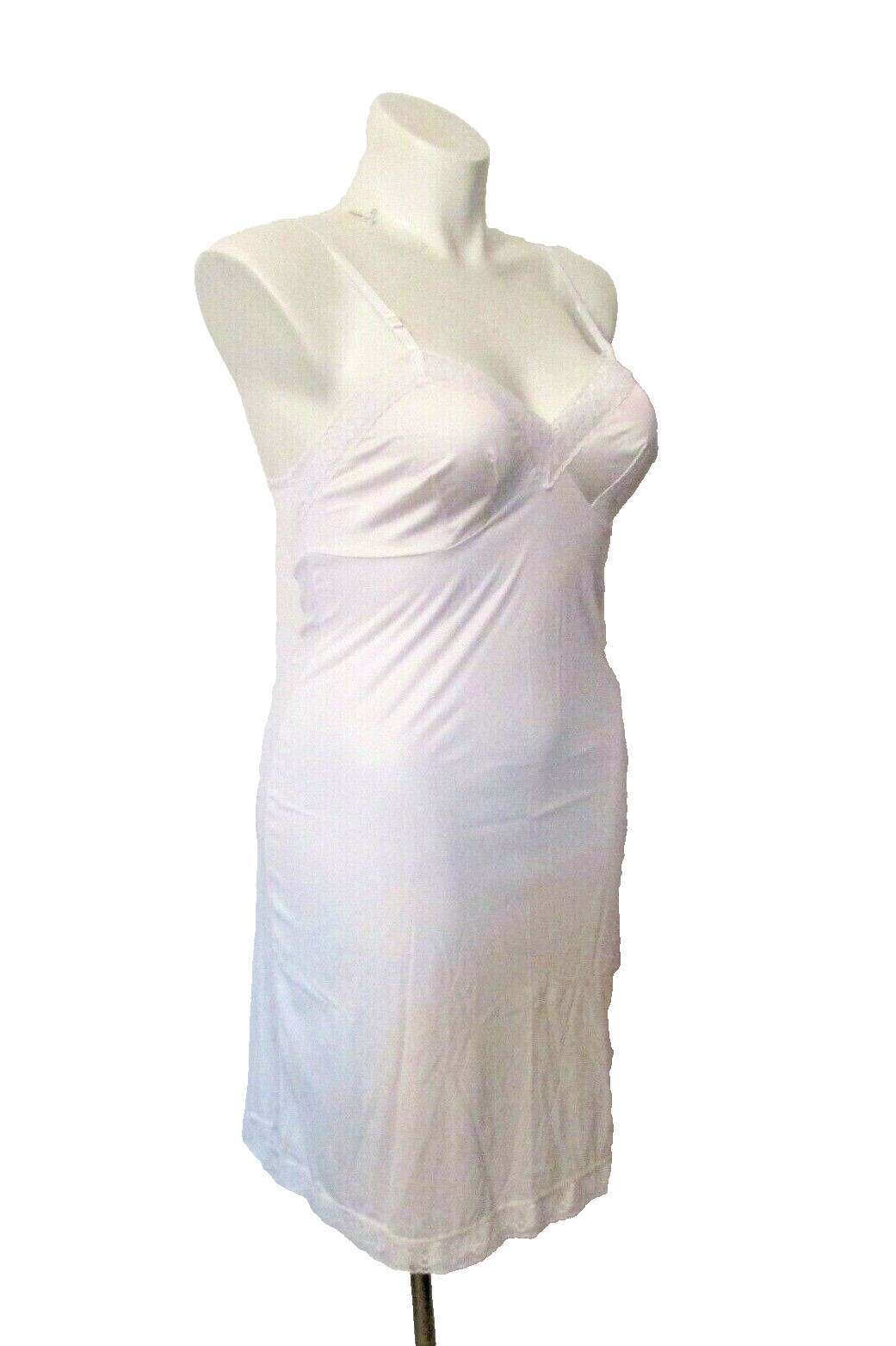 Vanity Fair 10-103 Semi-Sheer Off-White Nylon Lace Trim 22″ Full Dress Slip 36