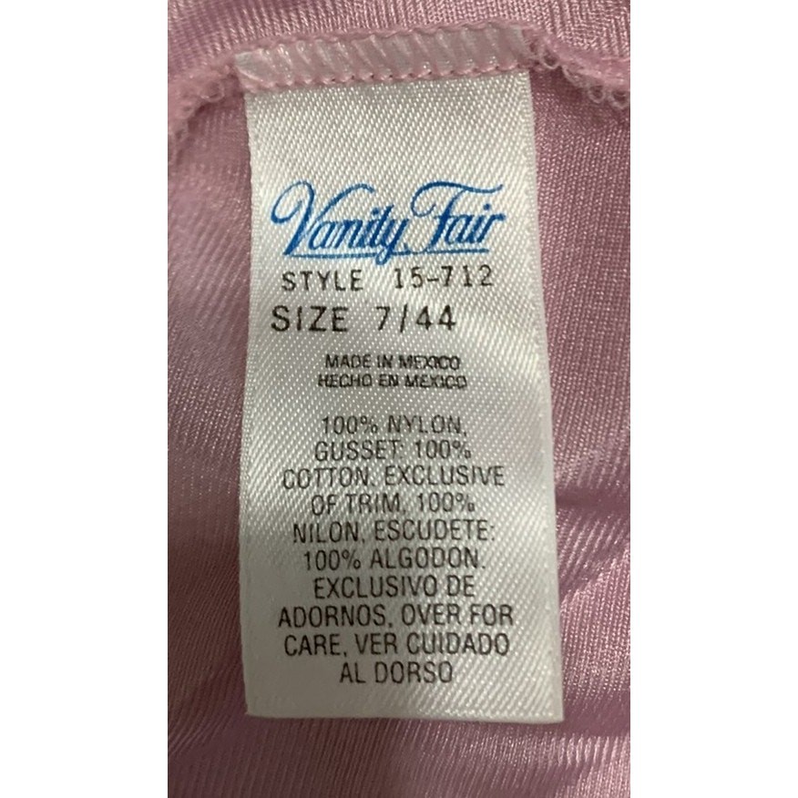 Vtg Vanity Fair Panties Pink 100% Nylon Size 7 / 44 Cotton Gusset NWOT
