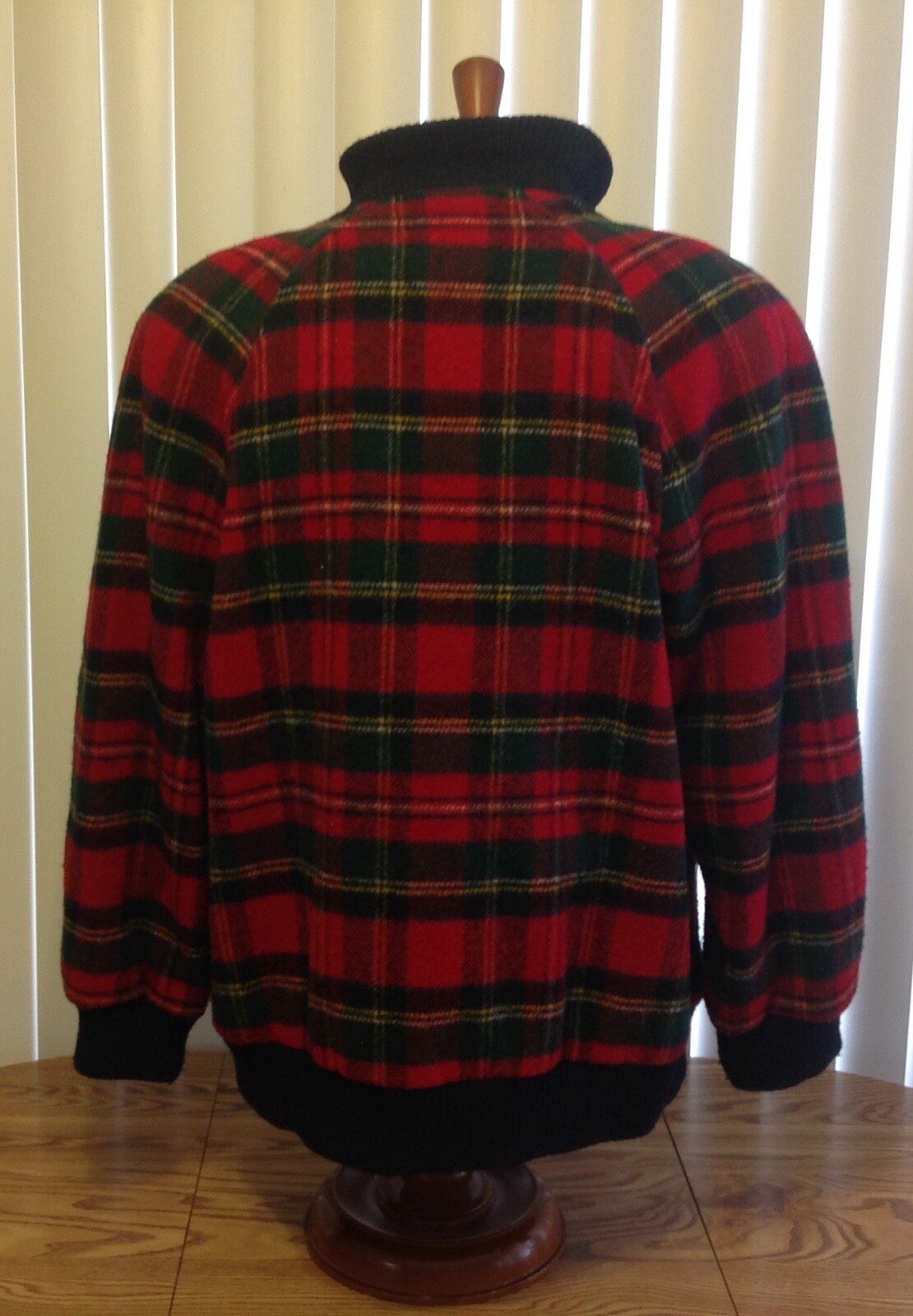 Mackintosh New England Red Tartan Plaid Jacket Wool Nylon Zip Women’s 14