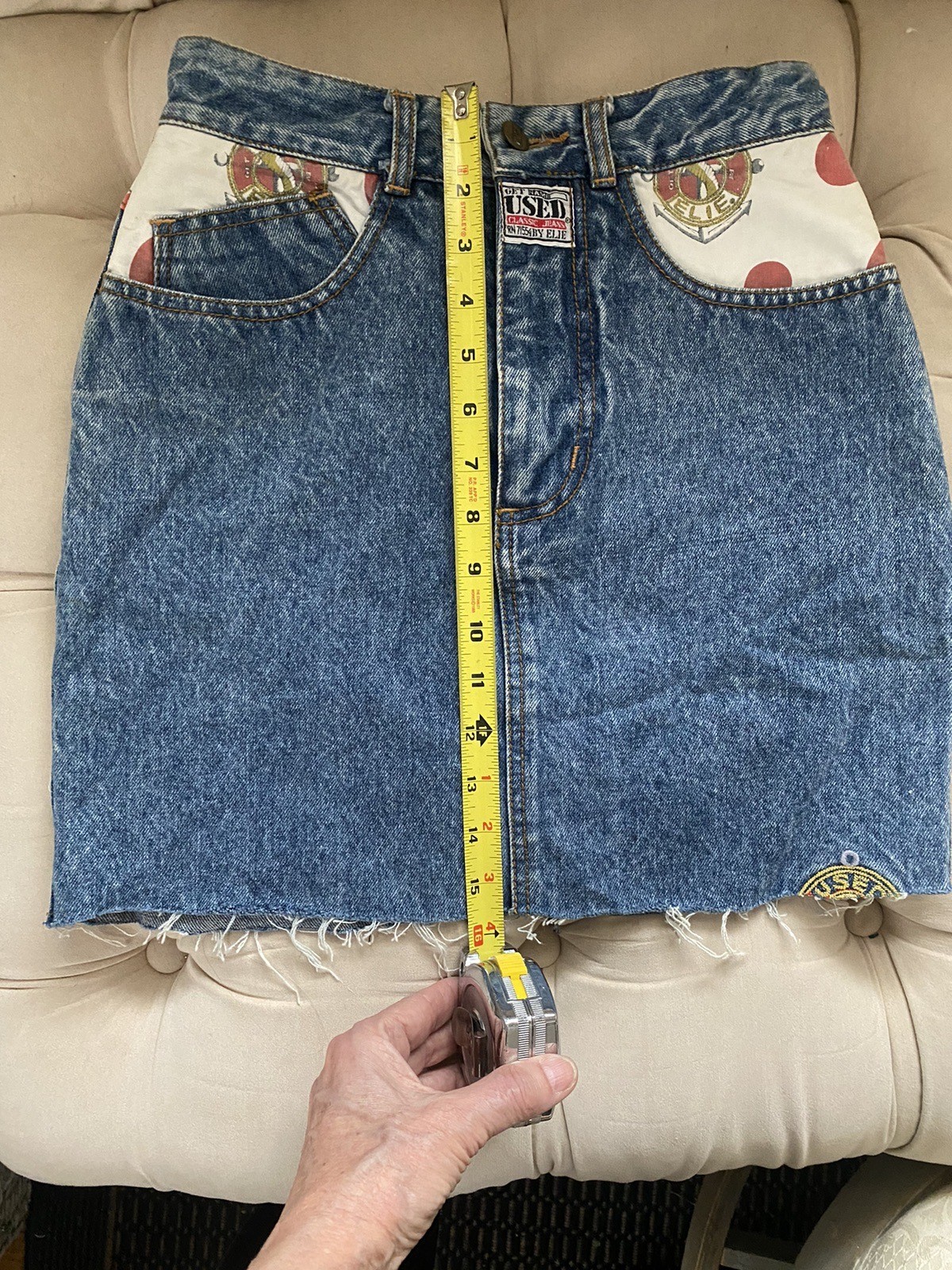 Vintage Denim Patchwork Skirt By Get Used By Elie Women’s Size 27