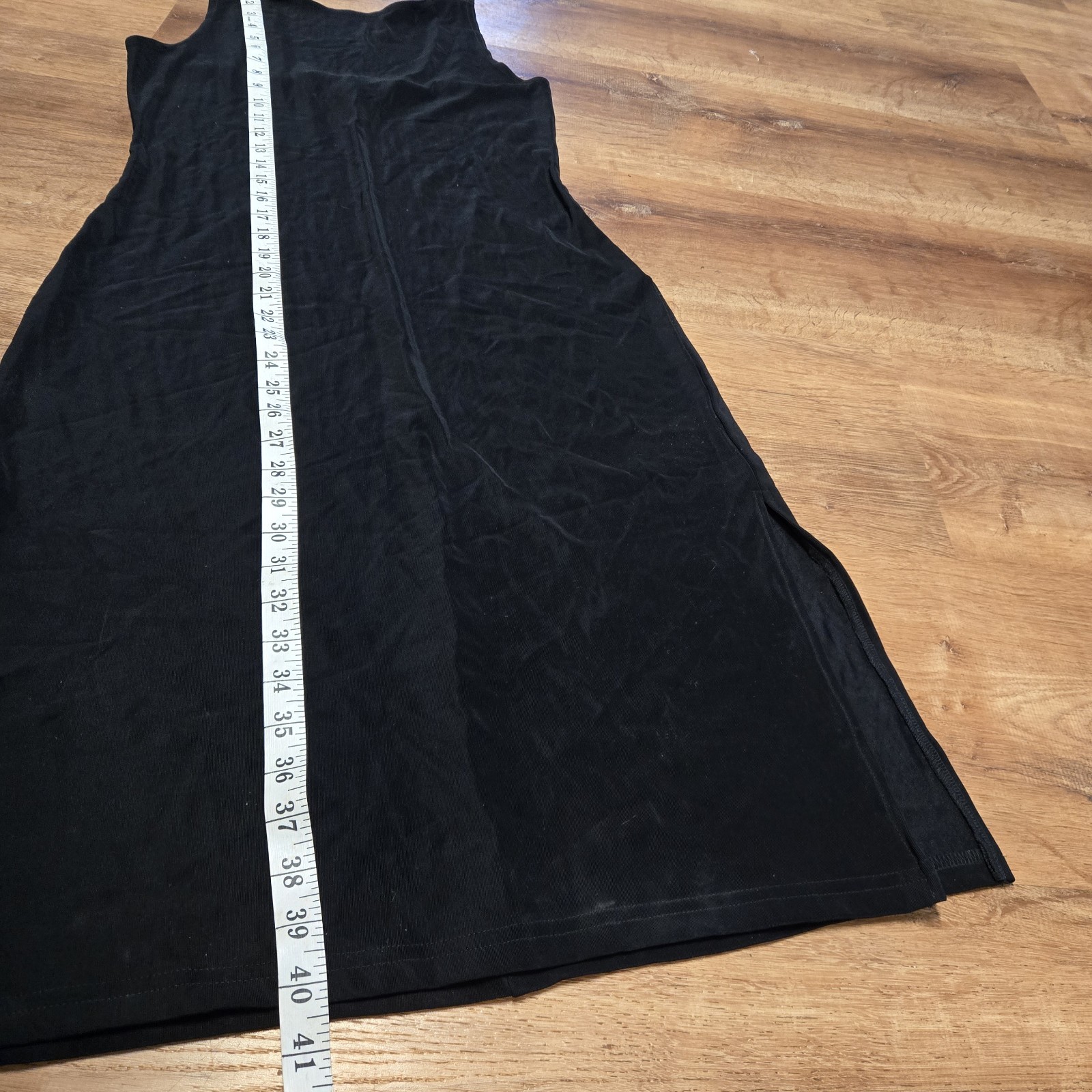 Vintage InG International Newport Group Large Sleeveless Black Midi Dress