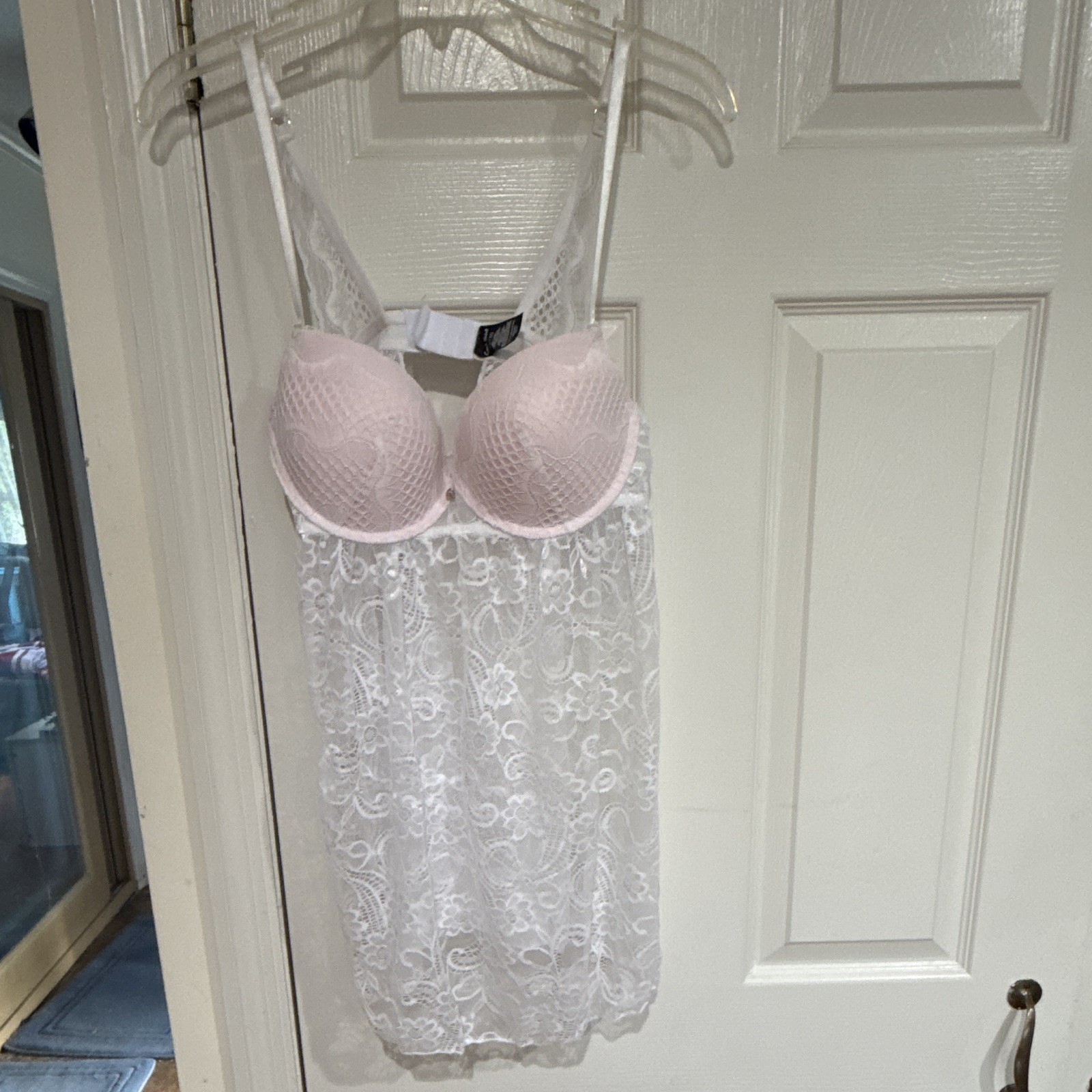 Cosmic Amber XL White Lace Babydoll Lingerie