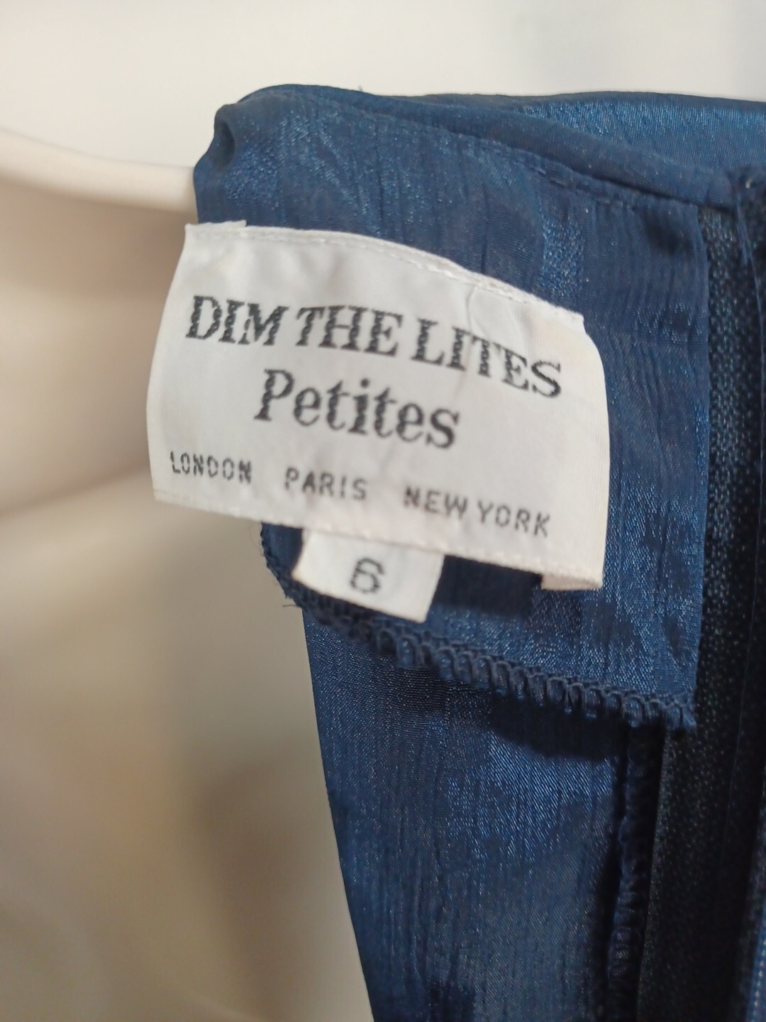 Vintage 80s Dim The Lights Petites Navy Dress Size 6