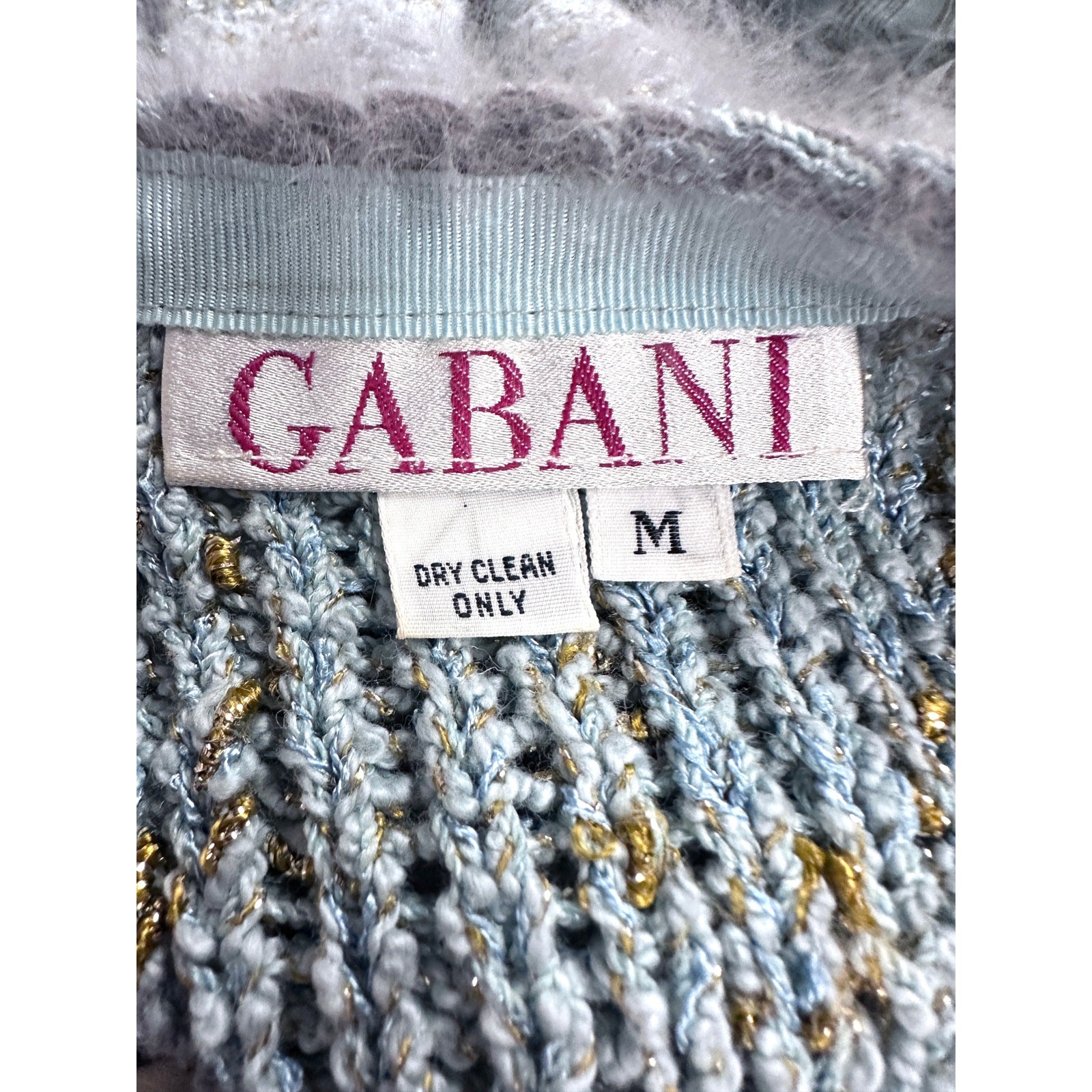 VTG 1980s Gabani Knit Two-Piece Set Puff Sleeve Crop Top & Full Skirt S/M