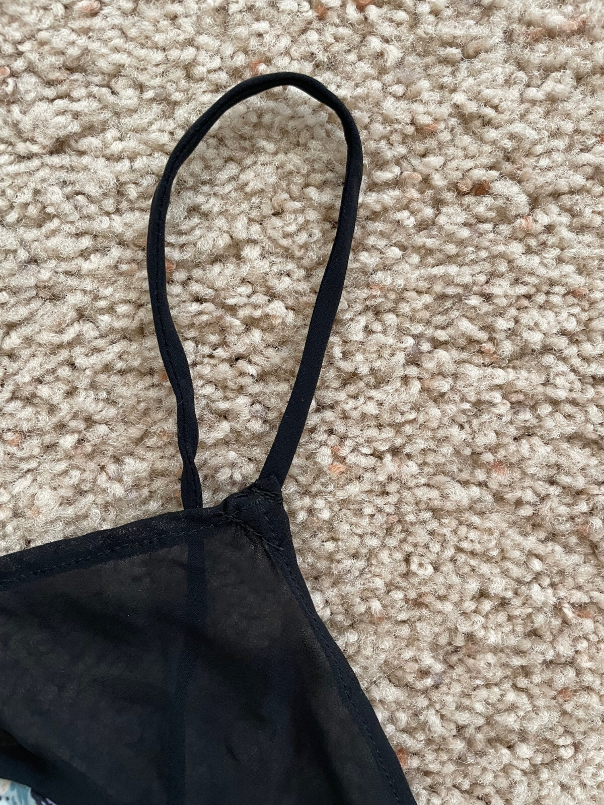 Vintage Maidenform Sz 36 Cami Camisole Sheer Mystique Top Tank Black Pink Purple