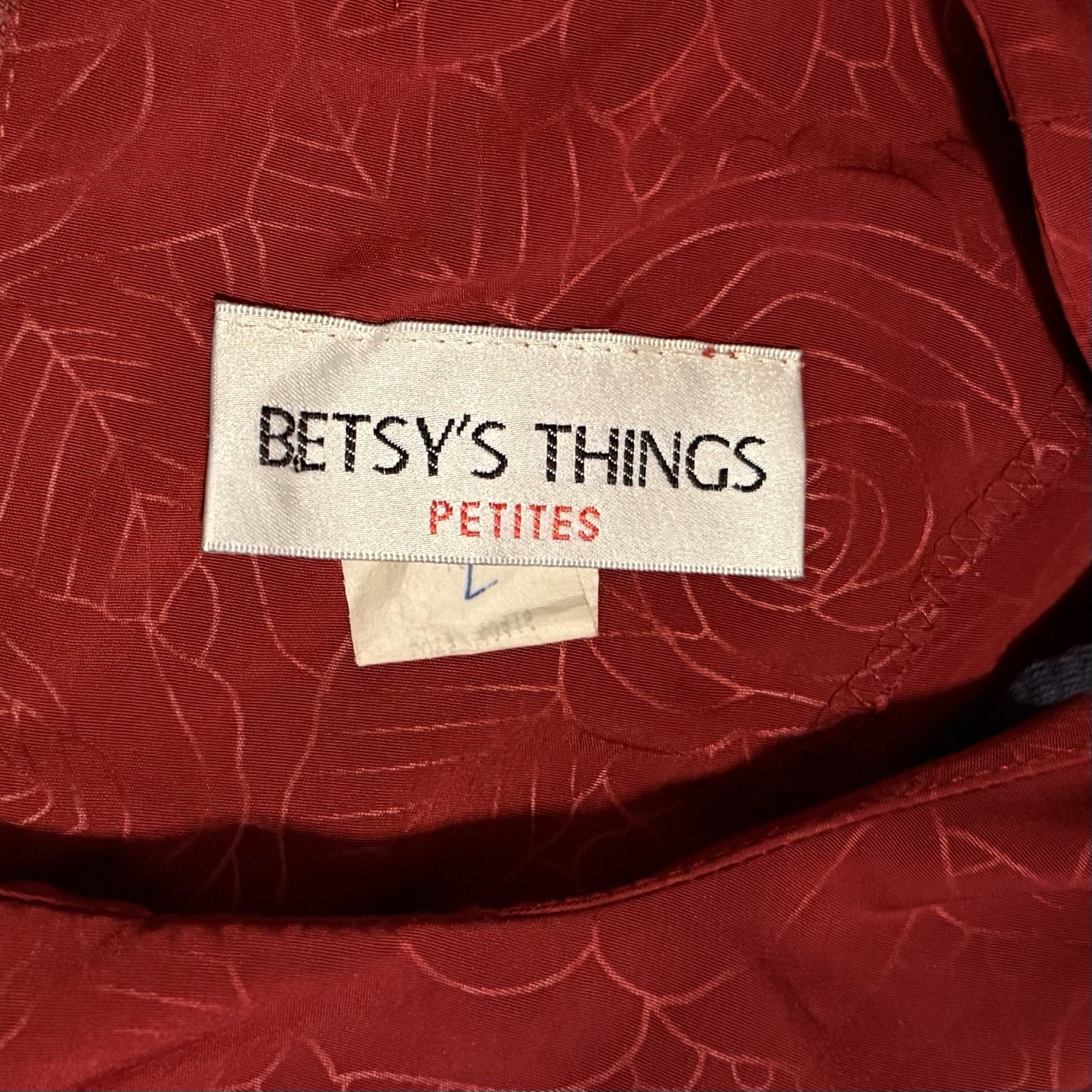 VTG 90s Betsy’s Things Floral Dress & Scarf Red Sz 12P Women’s Clothing