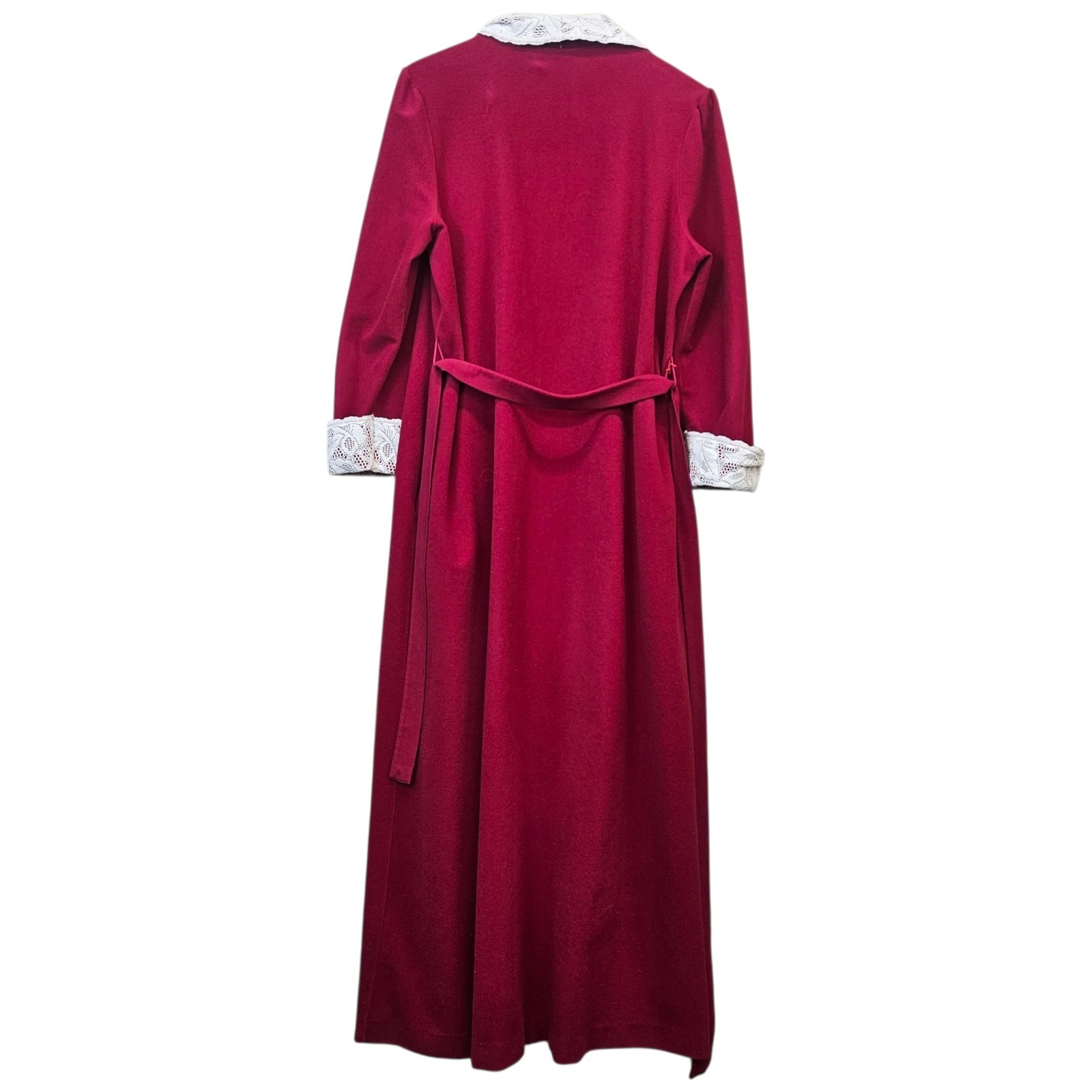 VTG Vanity Fair Red Lace Hostess Robe Women’s M USA Old Hollywood Lingere 70s