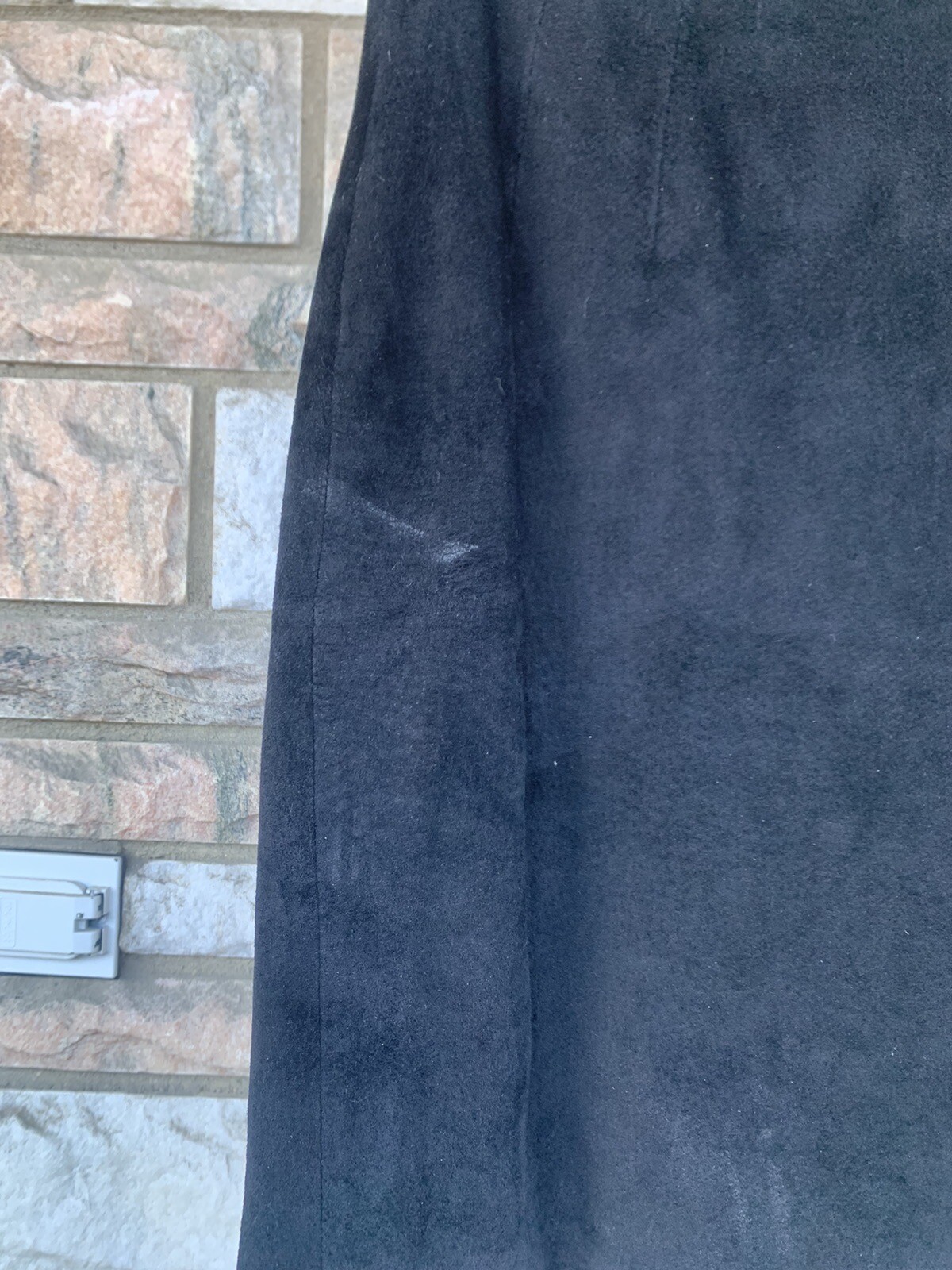 Brass Plum Skirt Nordstrom Black Suede Genuine Leather womans Sz 7
