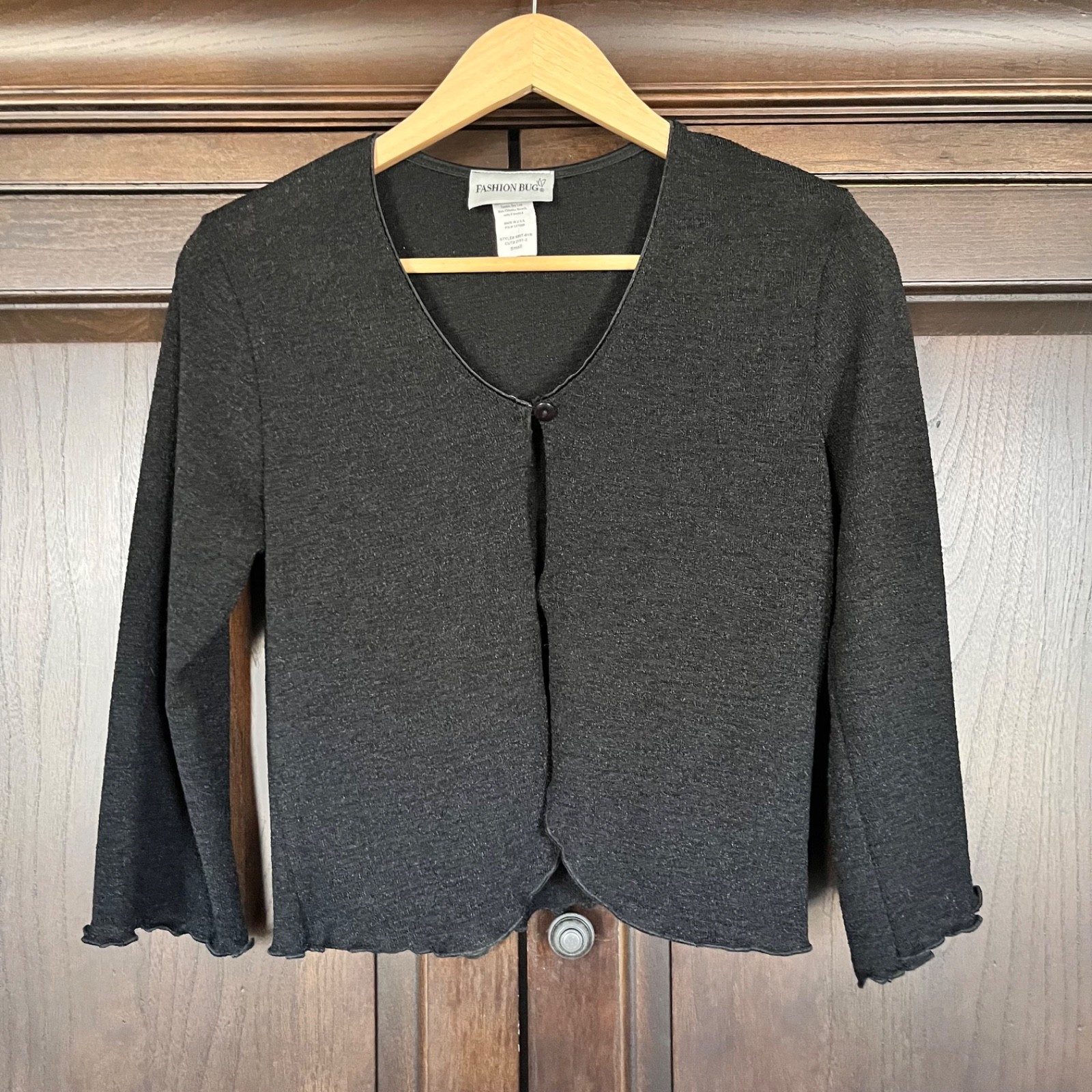 Vintage FASHION BUG Cardigan Sweater Size S | 3/4 Sleeves Cropped Y2K Fairygoth