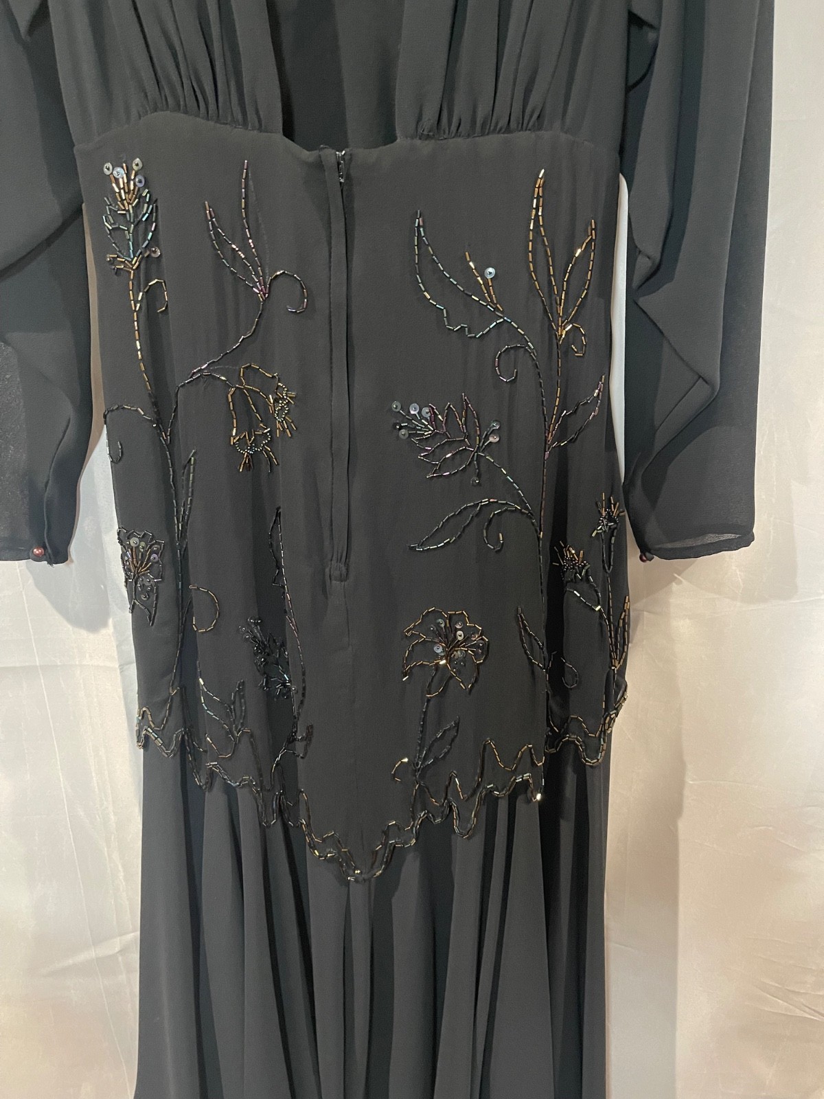 Vintage Casadei Black Multi Color Beaded Cocktail Dress
