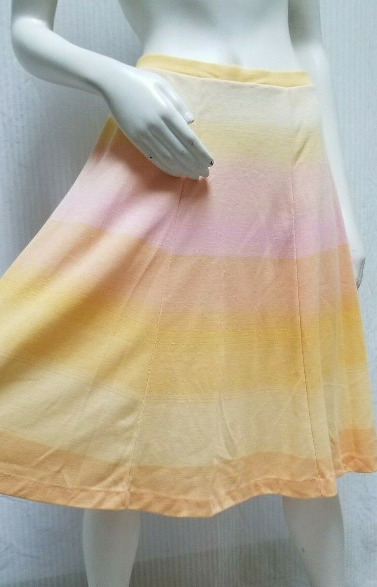 Vintage THE RED EYE Pink Orange Ombre 6 Paneled Gored Knit Skirt – Size M