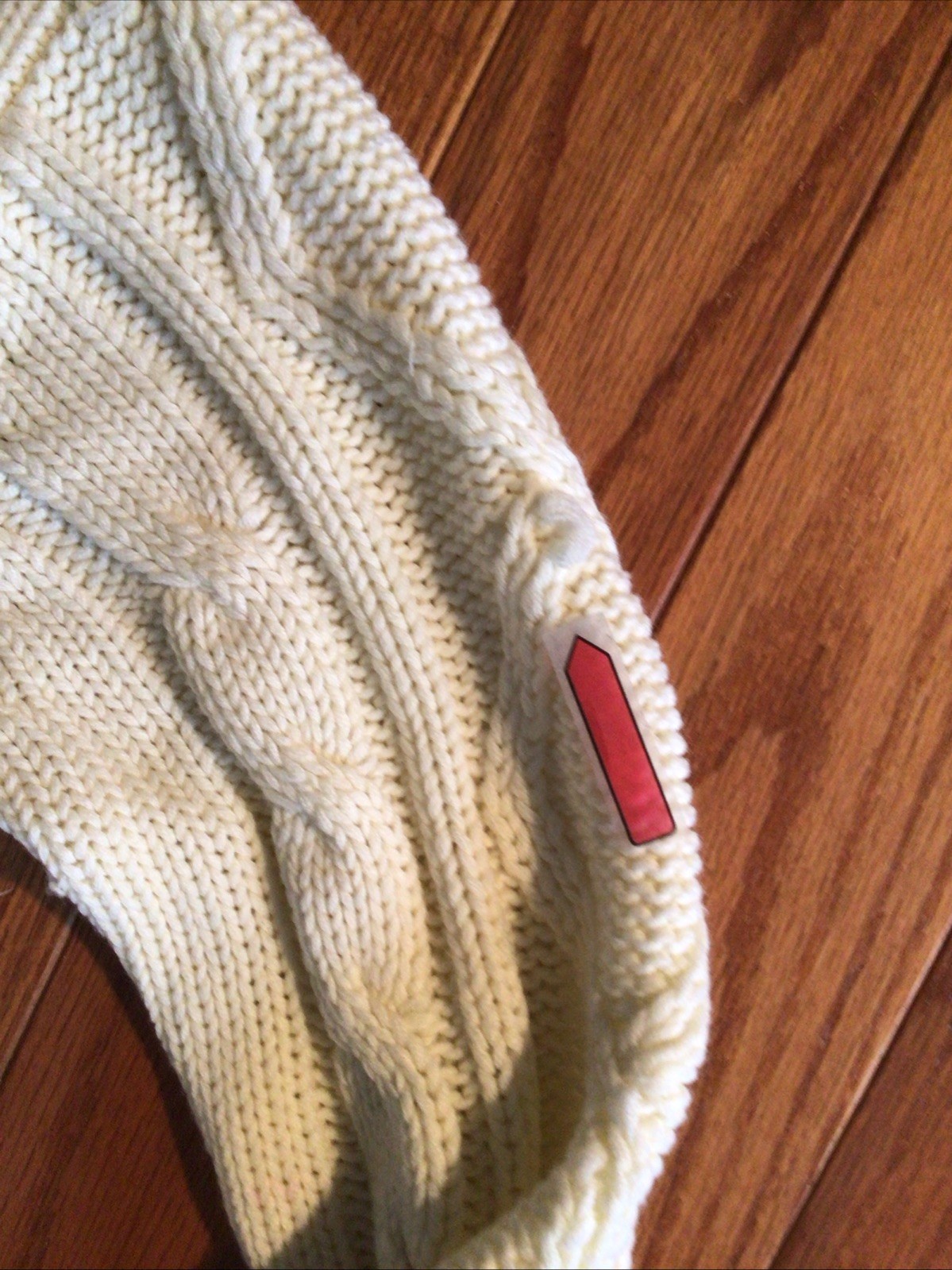 Harcrest Vintage Women’s Cream Classic Fisherman Cable Knit Sweater Large