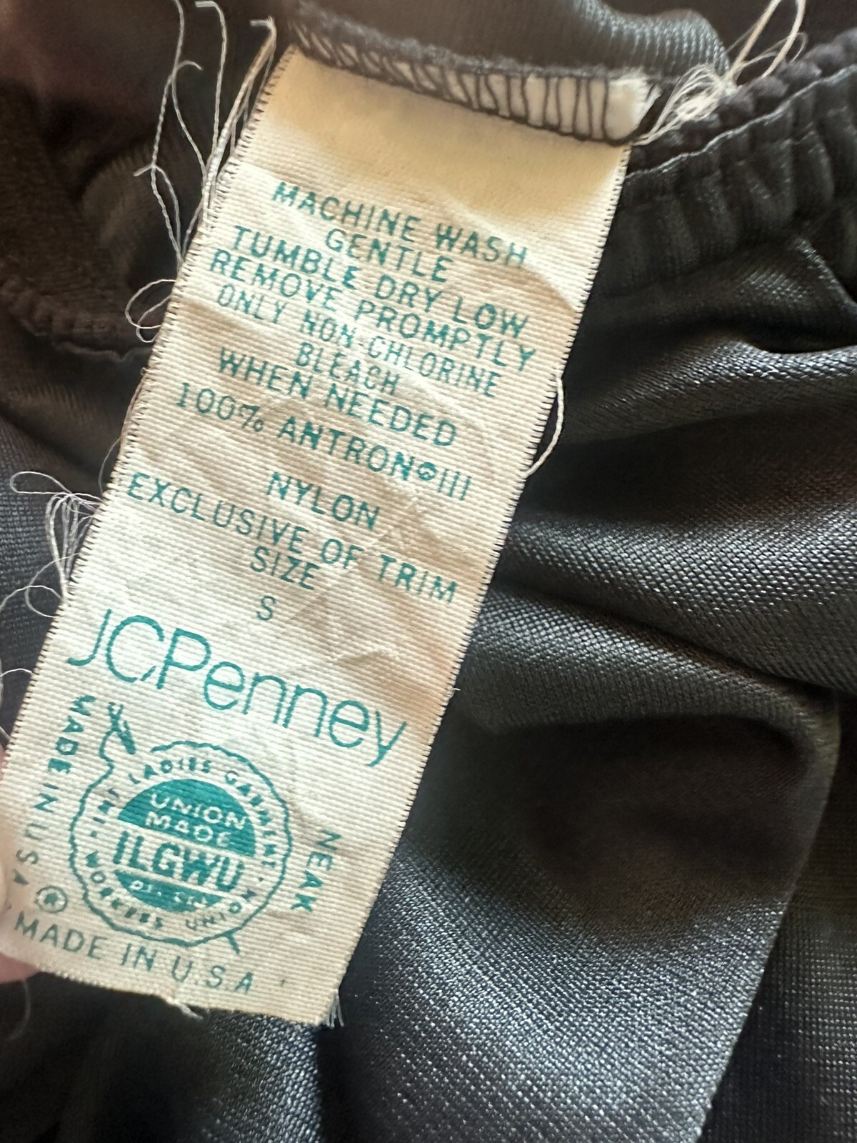 Vtg Black Half Slip Small Nylon JC Penney 3 Tiered Lace 26 long