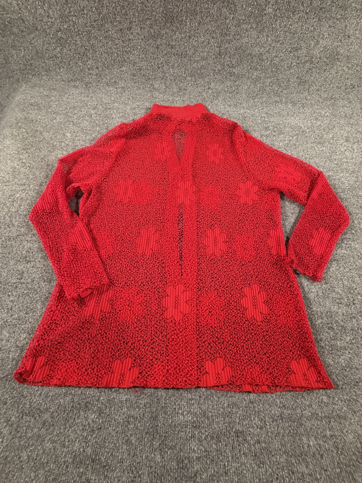 Vintage 1970’s Red Floral Lace Blouse NO TAGS / NO SIZE