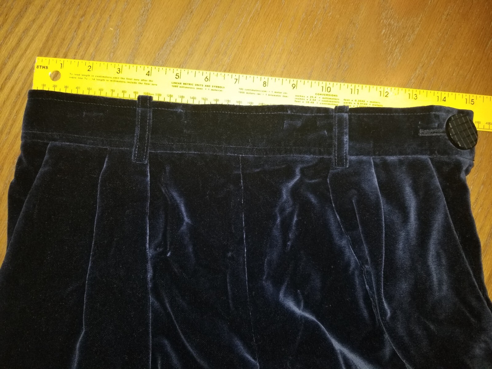1980’s YVES SAINT LAURENT RIVE GAUCHE Blue Velvet trousers Womens Vintage Pants