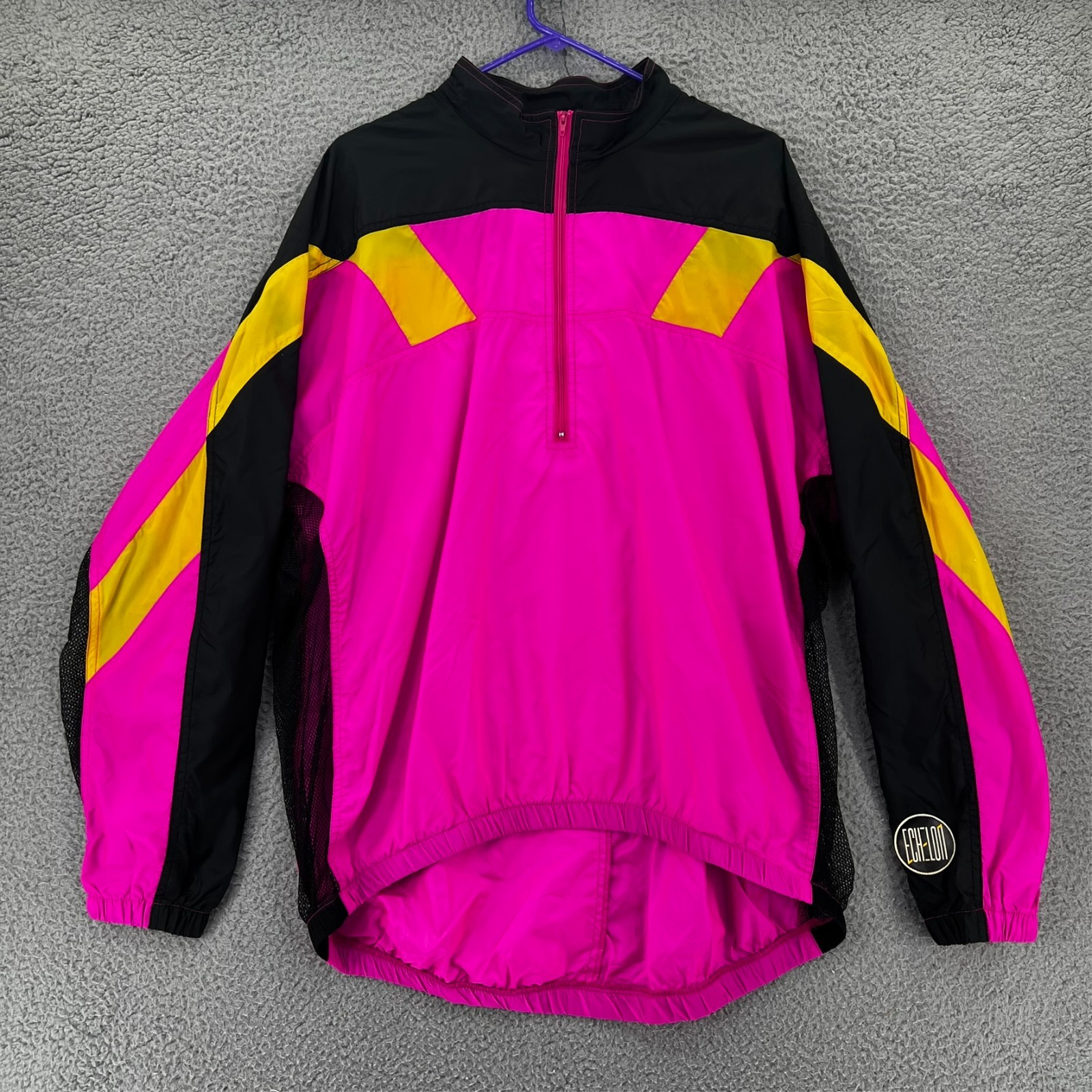 Nike Vintage 90s Nylon Windbreaker Cycling Jacket Womens XL Pink Neon Taiwan