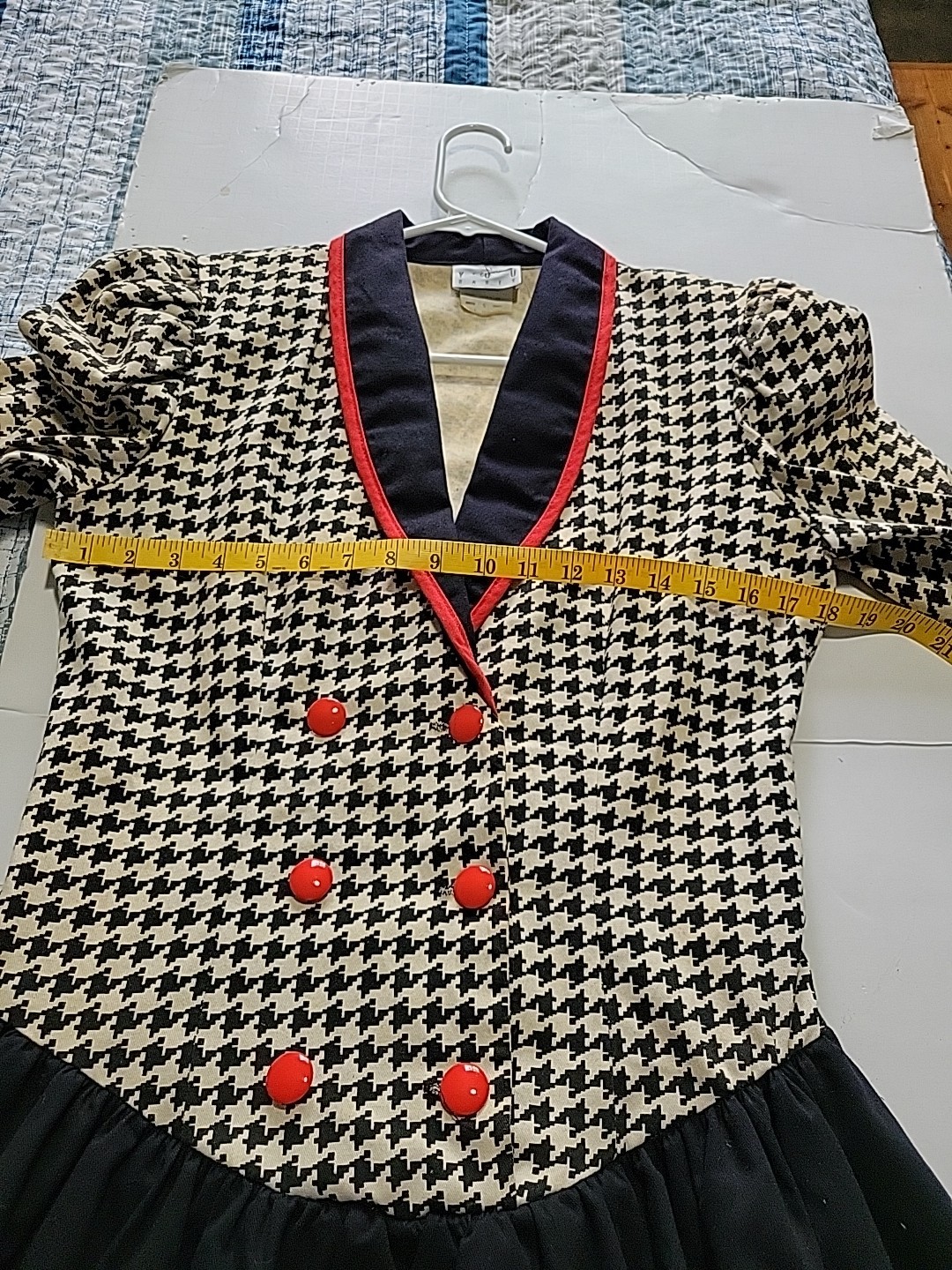 You Babes Dress Black And Red Houndstooth Bubble Skirt Sz 5 Made In Usa Vintage