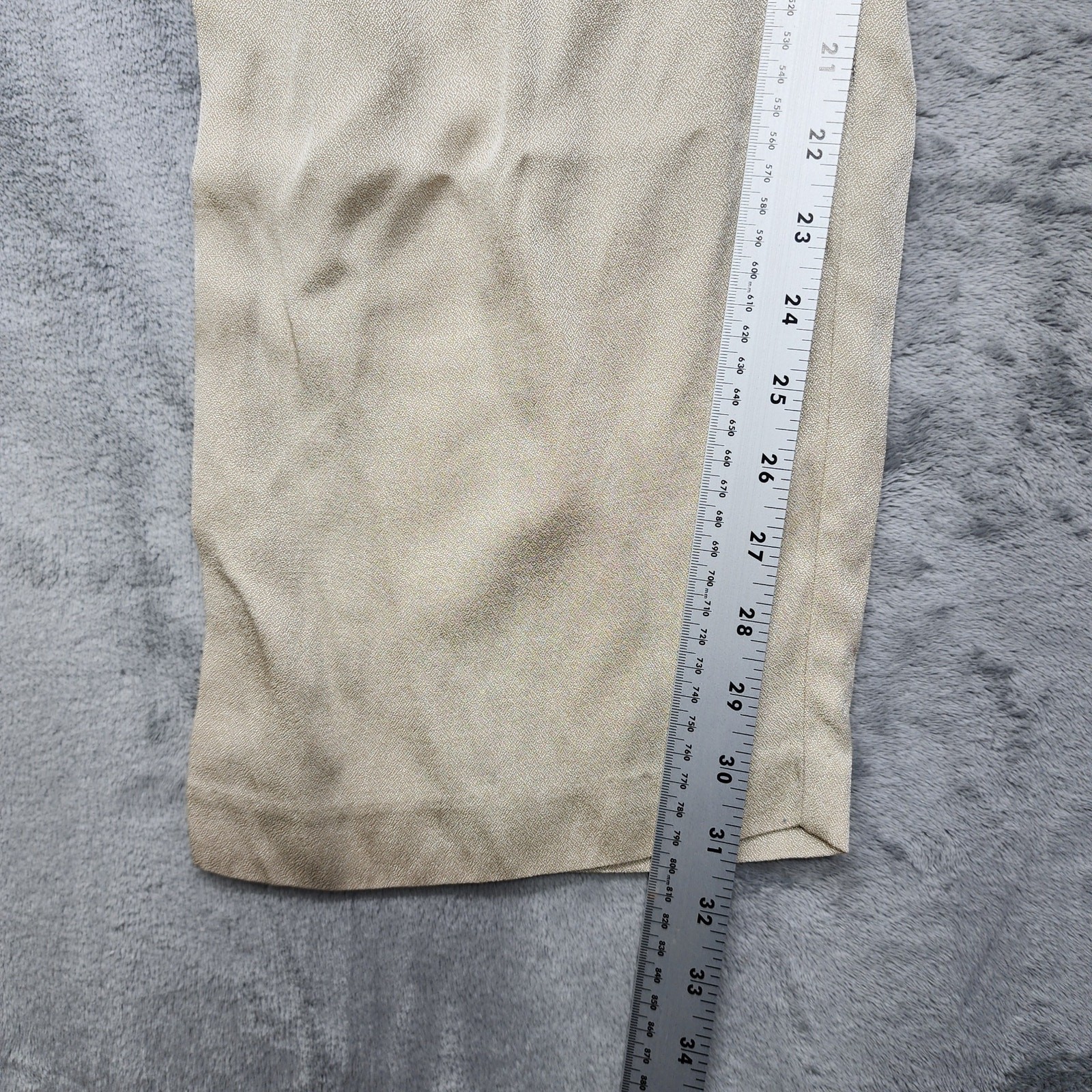 Vintage 80s R&M RICHARDS Pants Womens 12 Gold Metallic Pull On High Rise Formal