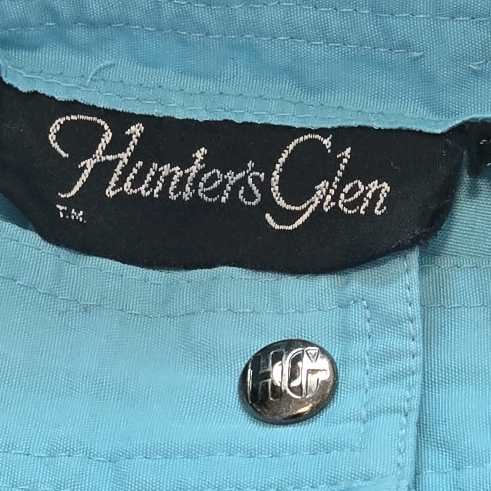 VTG Hunter’s Glen Pastel Blue Button Front A-line Skirt Sz 9/10 Retro Preppy Y2K