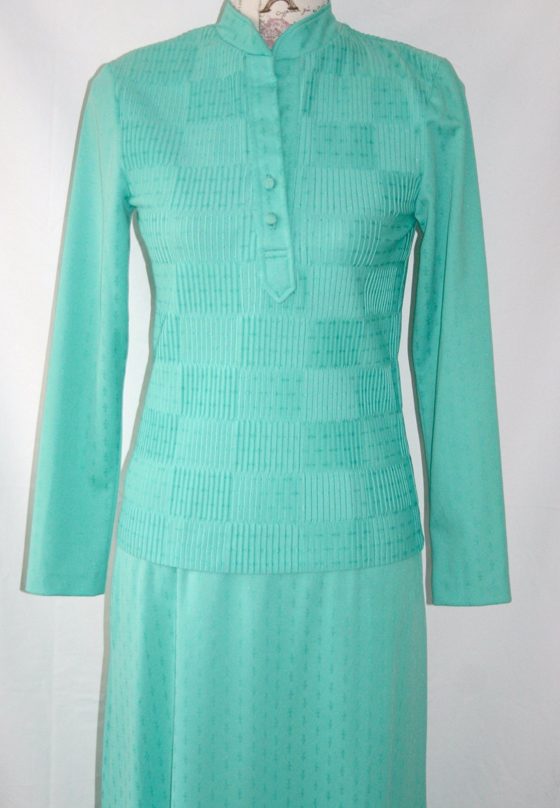 VTG Liz Roberts, Inc 1970’s knit two piece skirt set sz. S / M 70’s Polyester