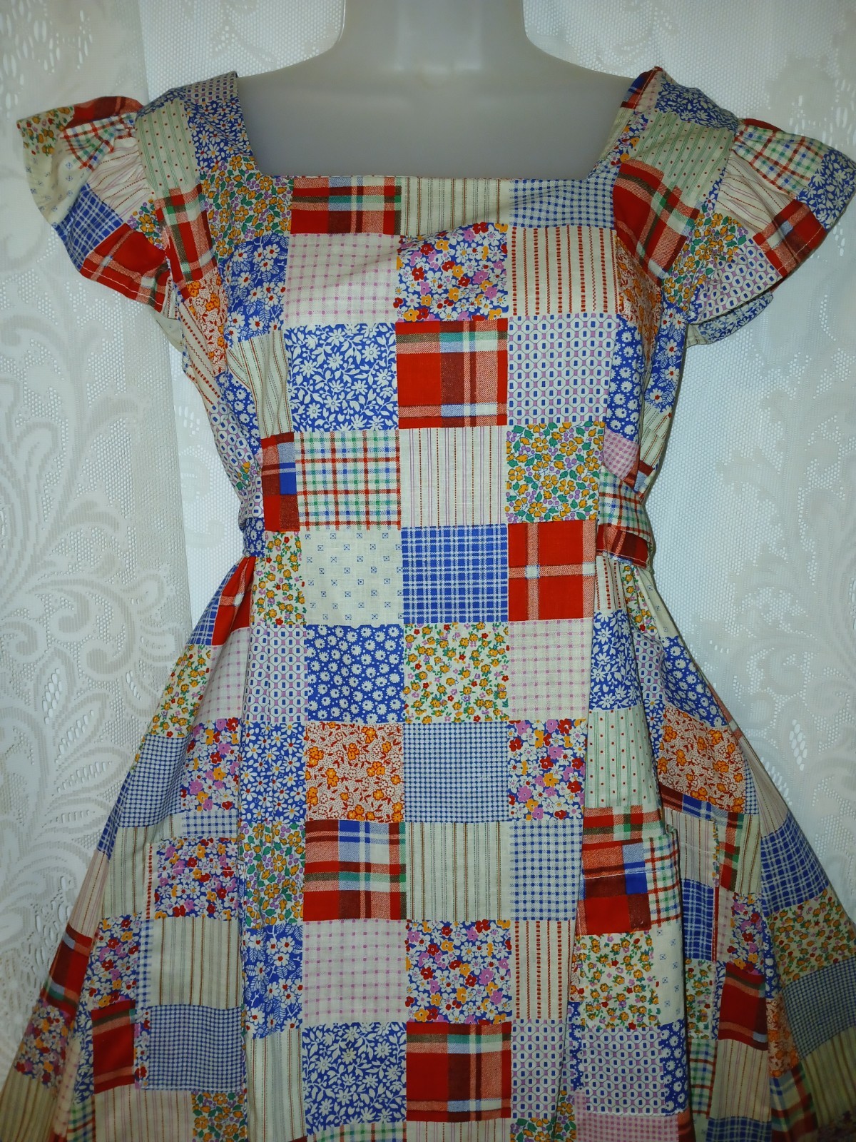 Vintage 70s Now! Designs San Fran Party Apron Patchwork Boho Dress Top O/S NOS