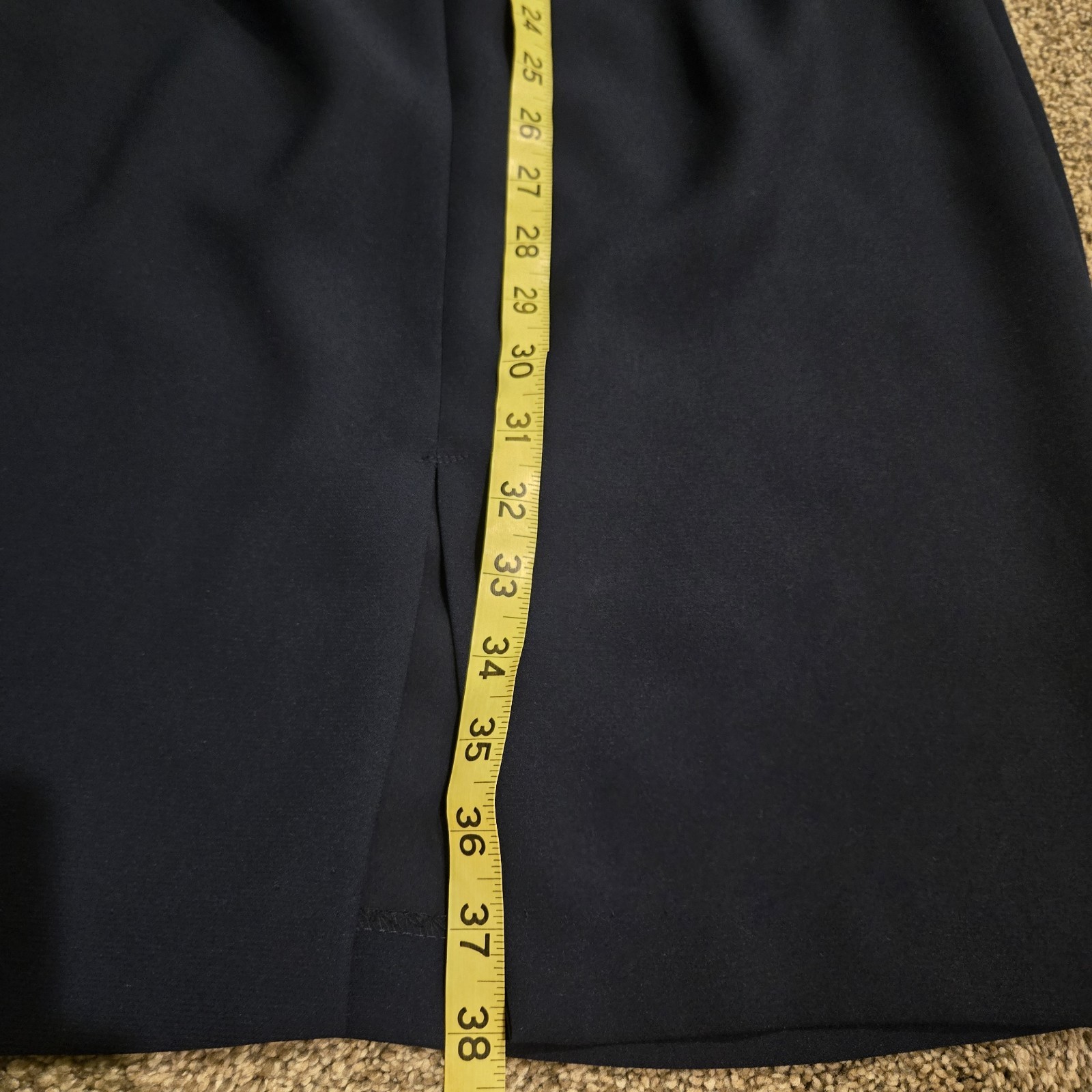 Vtg Cachet By Bari Protas Navy Blue Midi Dress Sz 5 6 Sweetheart Puff Sleeve