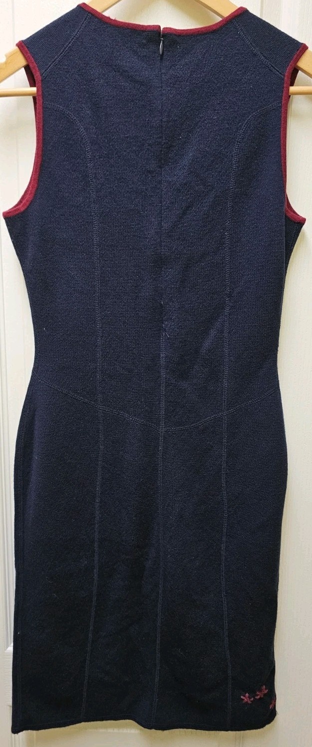 Vtg Brooks Brothers Sheath Dress Womens Medium Extra Fine Marino Wool Navy…
