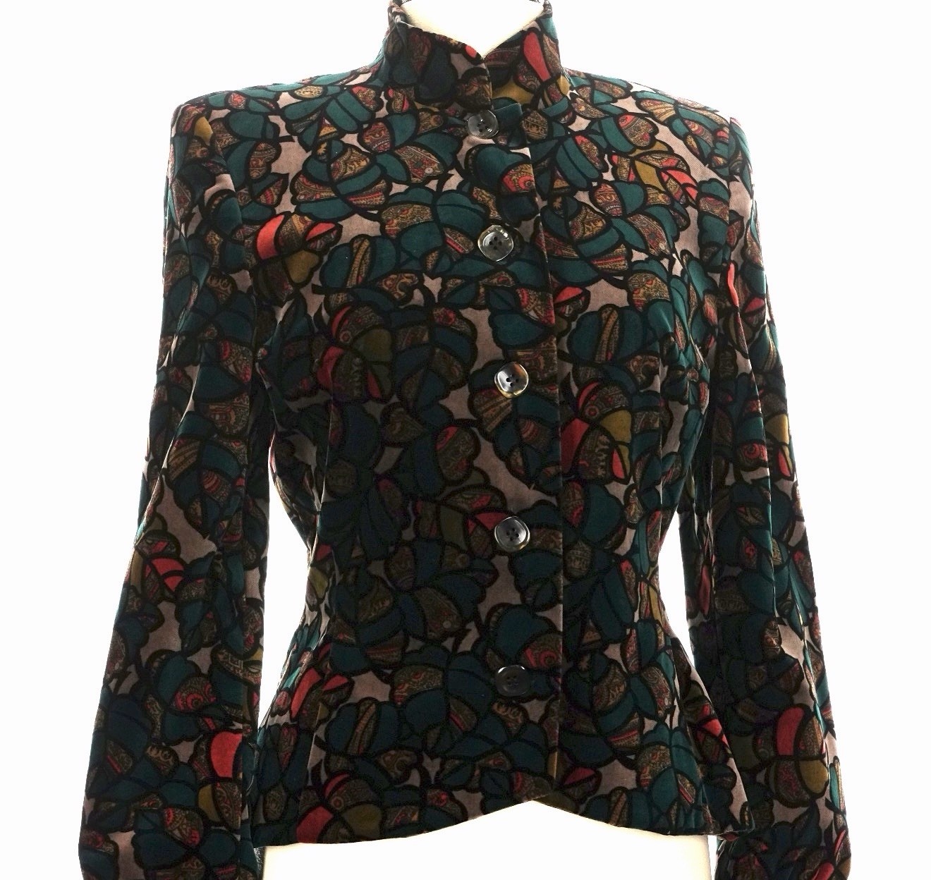 Vintage Frank Govers Velvet Jacket EU 38 US 8 Floral Art Nouveau Whimsigoth Luxe