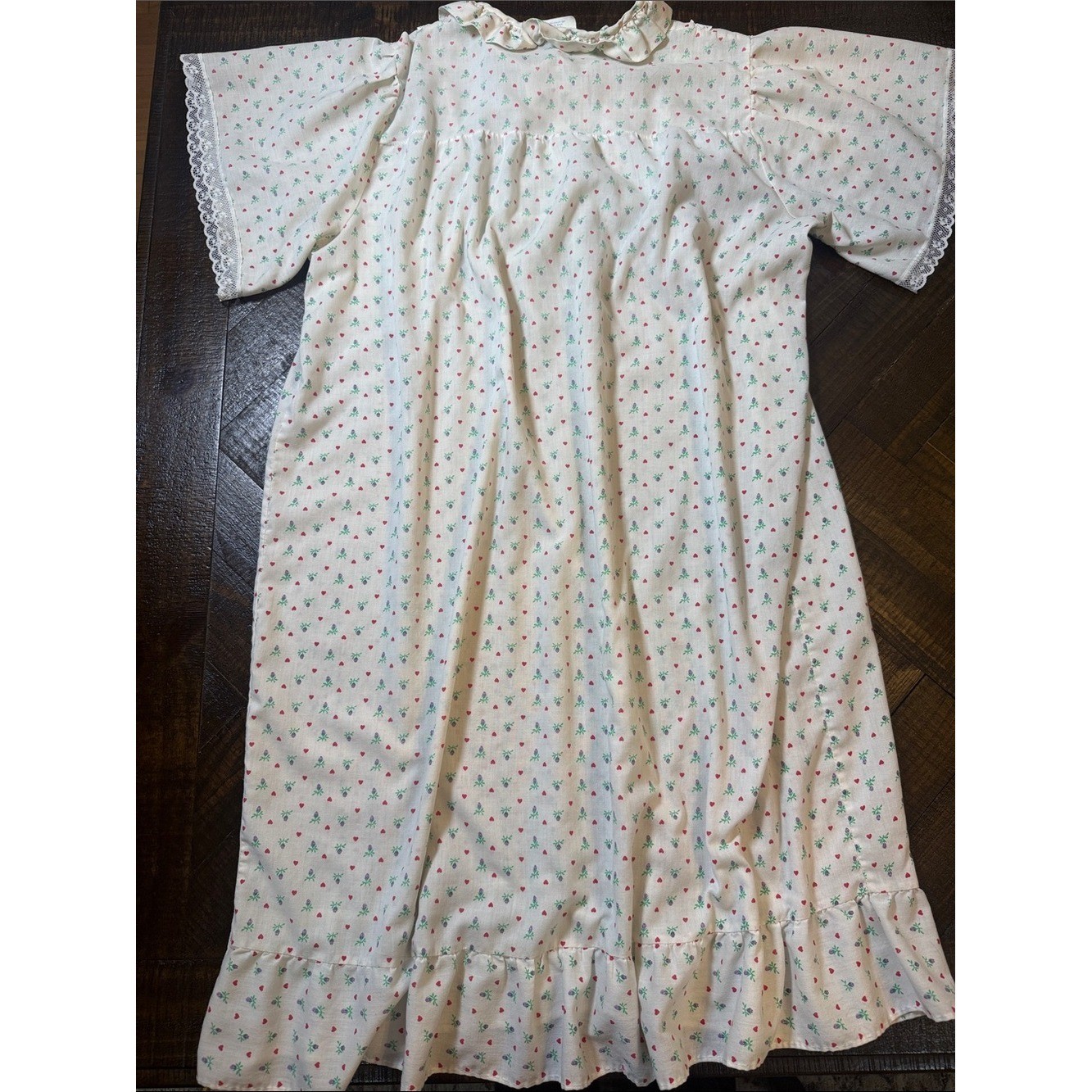 Vintage An Ideal Lady Heart Floral Lace Cottagecore Nightgown XL 1X