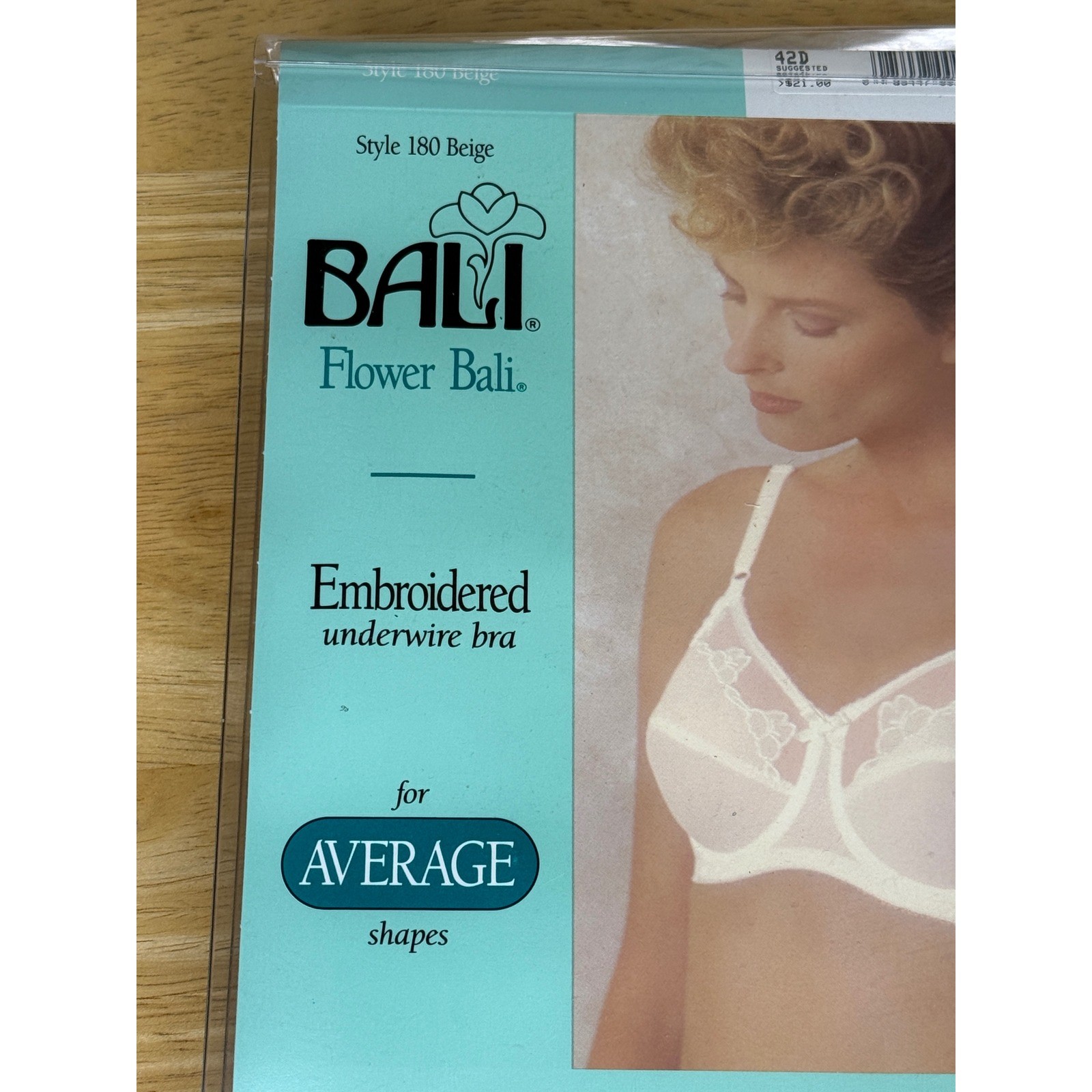 Bali Flower Bali Embroidered Underwire Bra Style 180 Beige 42D Vintage Lingerie