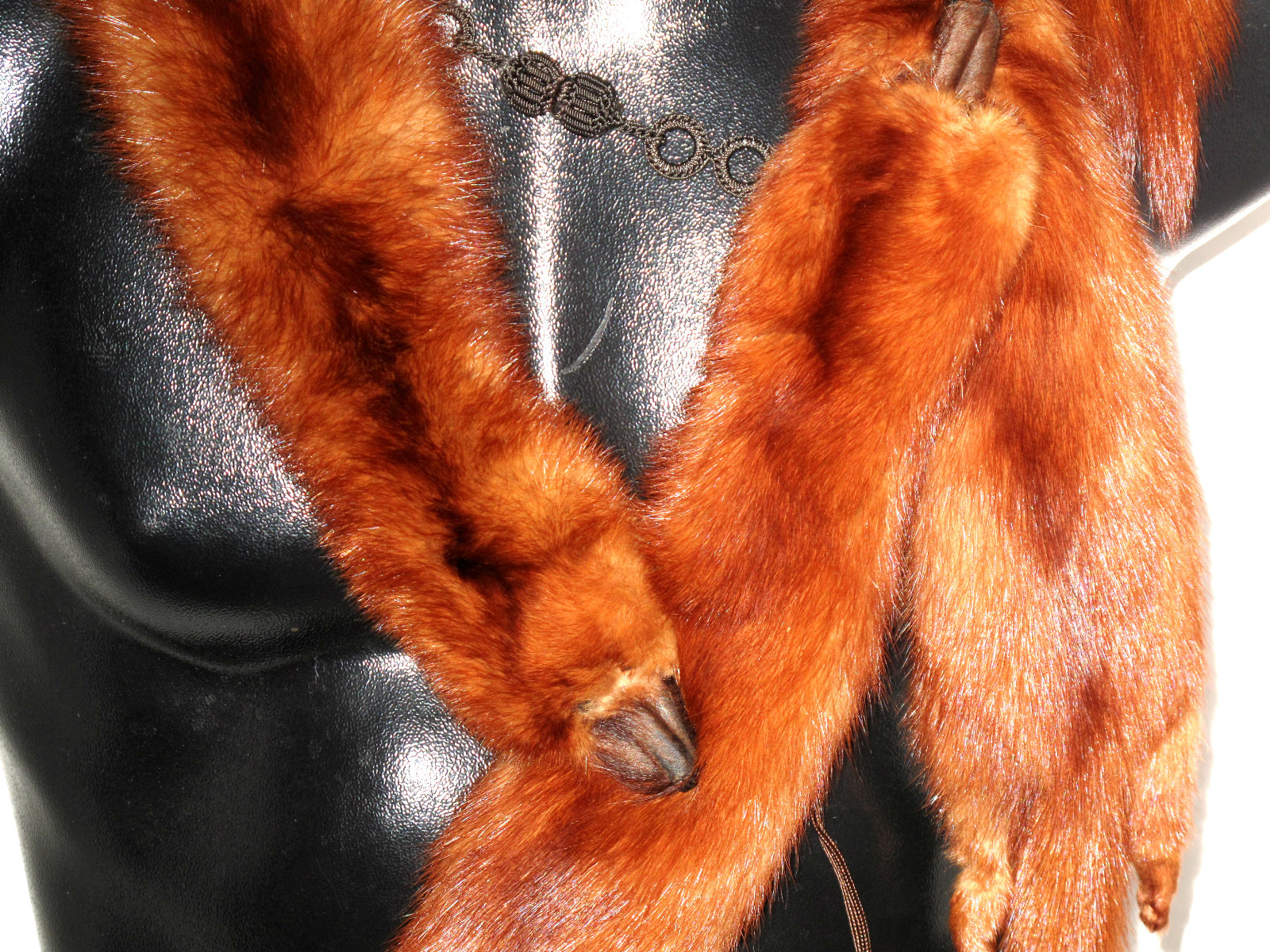 Vintage 5 Pelt Mink Real Fur Stole Scarf Shaw Wrap 48 inches long FURS by Carin