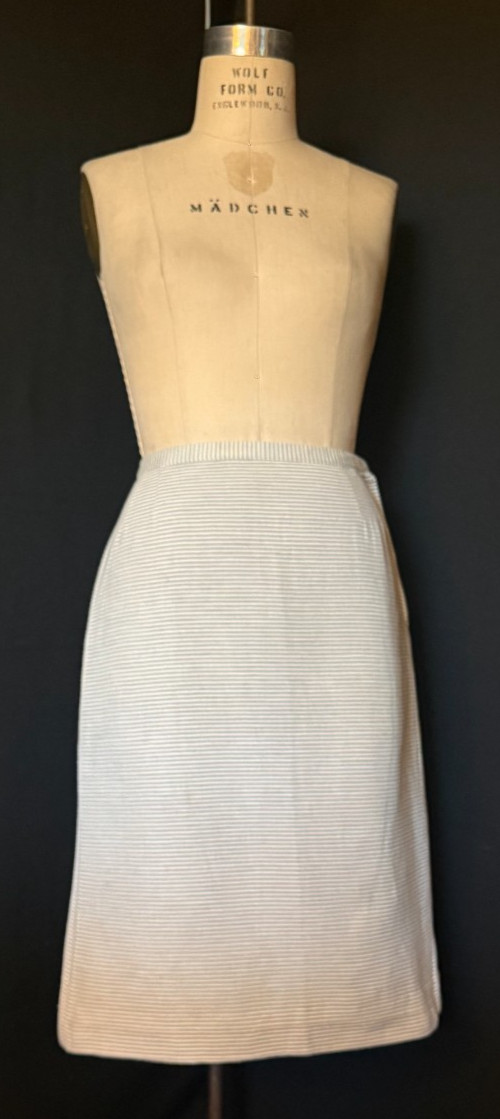 Vtg 1960’s EVAN- PICONE, WOMEN’s PENCIL SKIRT, fine Woven RIBBED Cotton Twill,