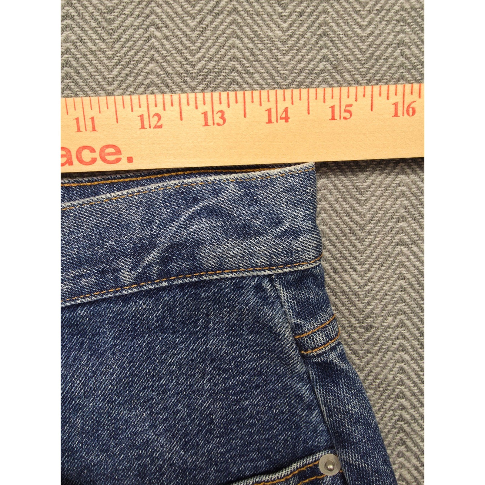 Pasta Vintage Denim Mini Skirt High Waisted Medium Wash Made in USA Size 11/12