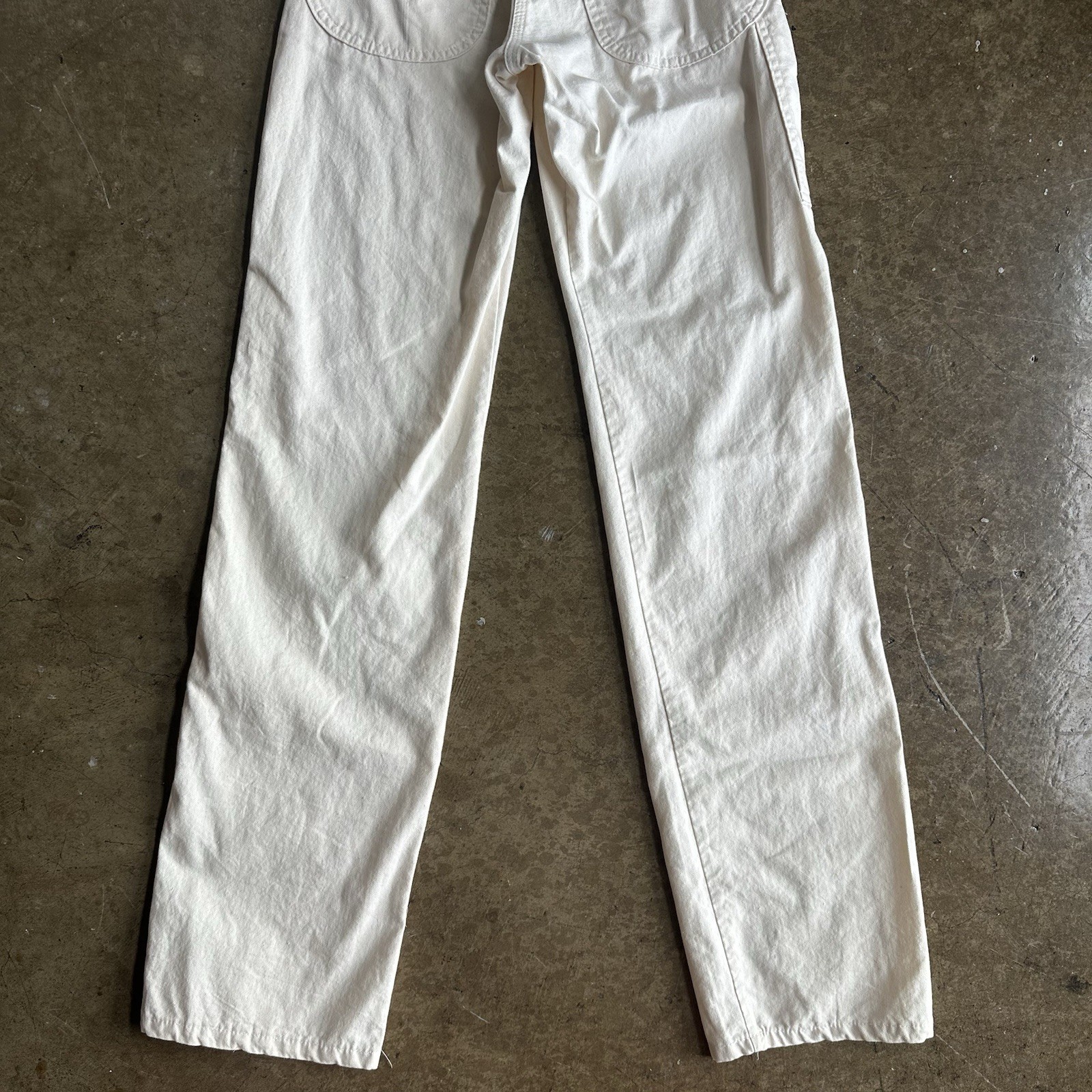 Vintage 80’s Dee Cee Cotton Canvas White Carpenter Pants | Size 26×36