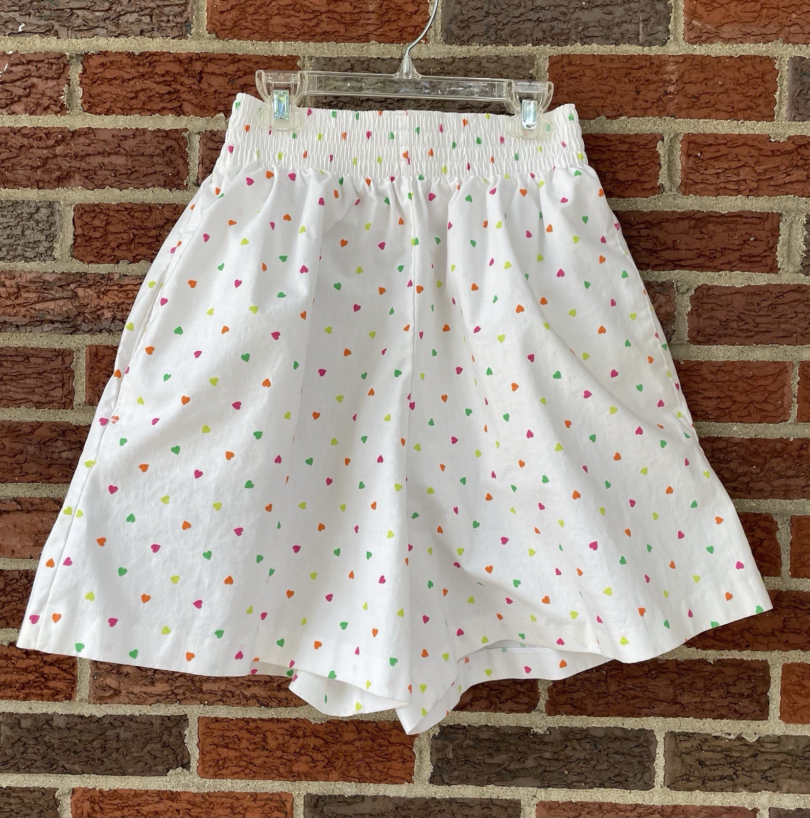 Vintage 1980s Catnip Brand Cotton AOP Hearts Baggy Fit Preppy Mall Rat Shorts