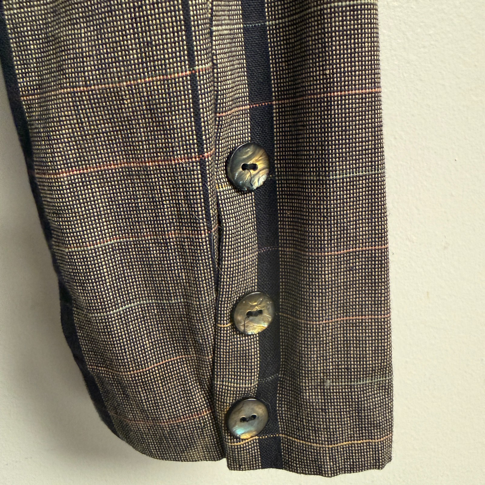 Vintage 80s Di Nuovo Gray Pinstripe Shirtdress Jacket S/M